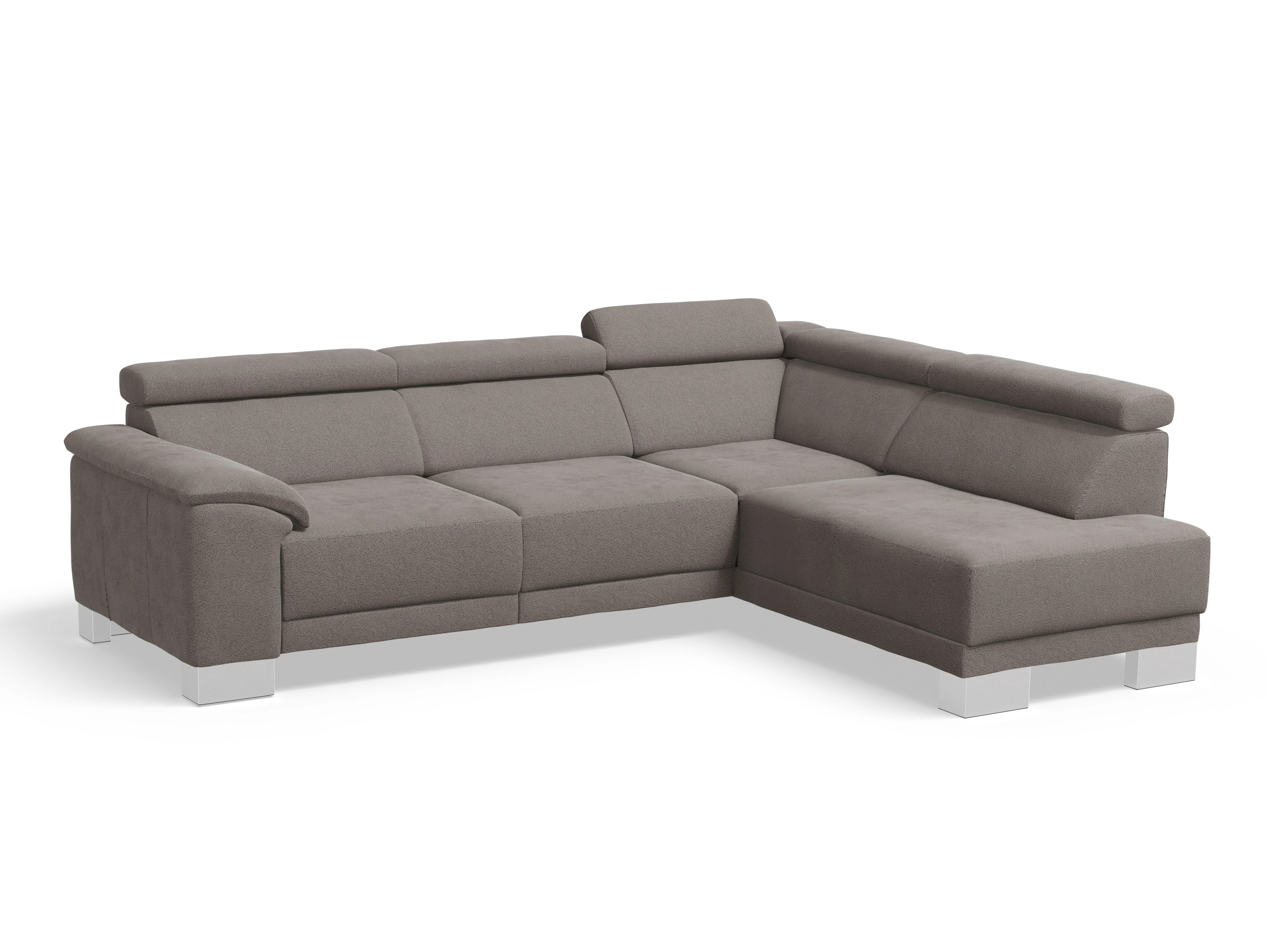 Ansicht des Produktes Antonio Ecksofa rechts Abschluss offen in Stoff Braun