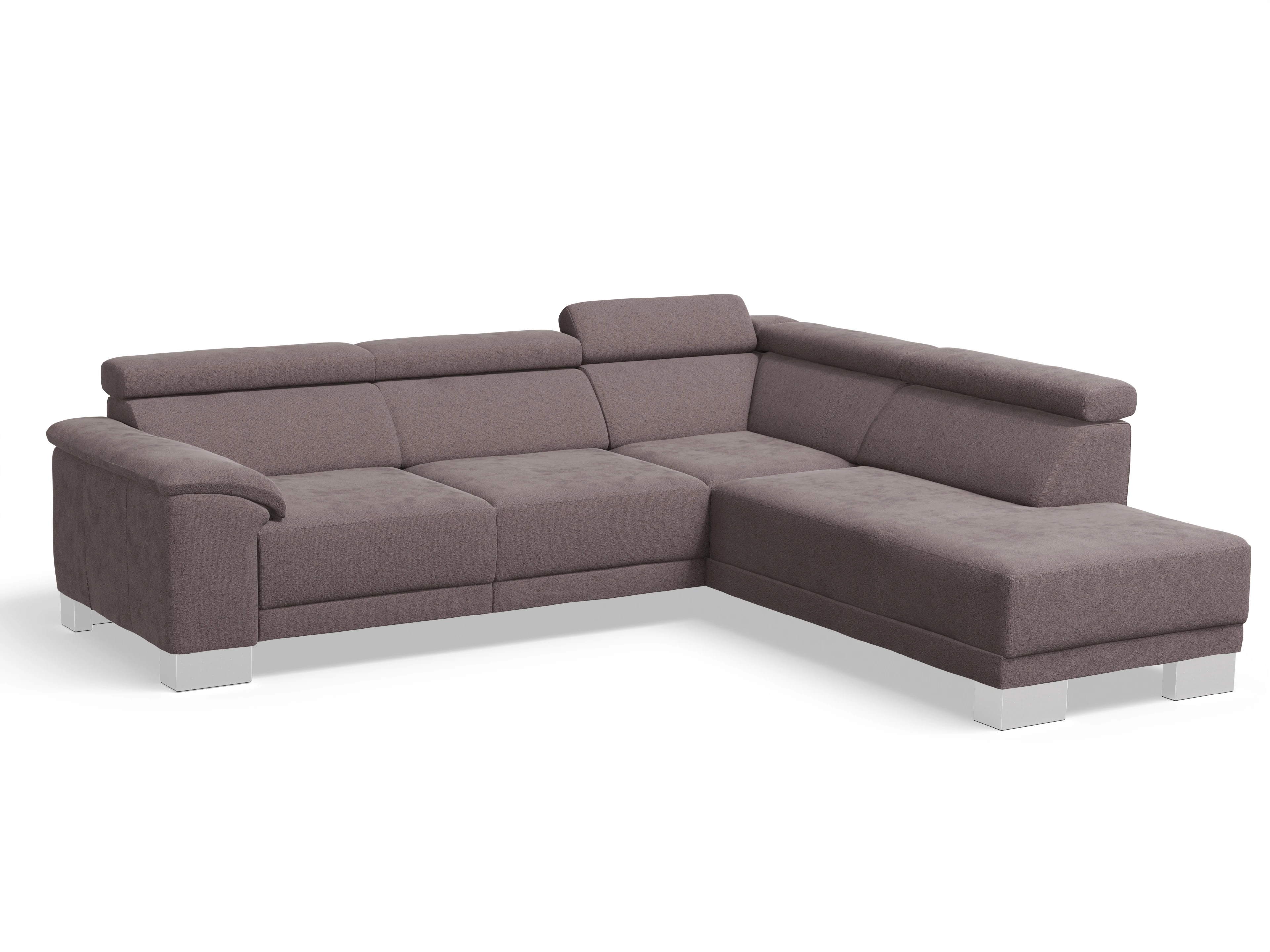 Ansicht des Produktes Antonio Ecksofa rechts Abschluss offen in Stoff Braun