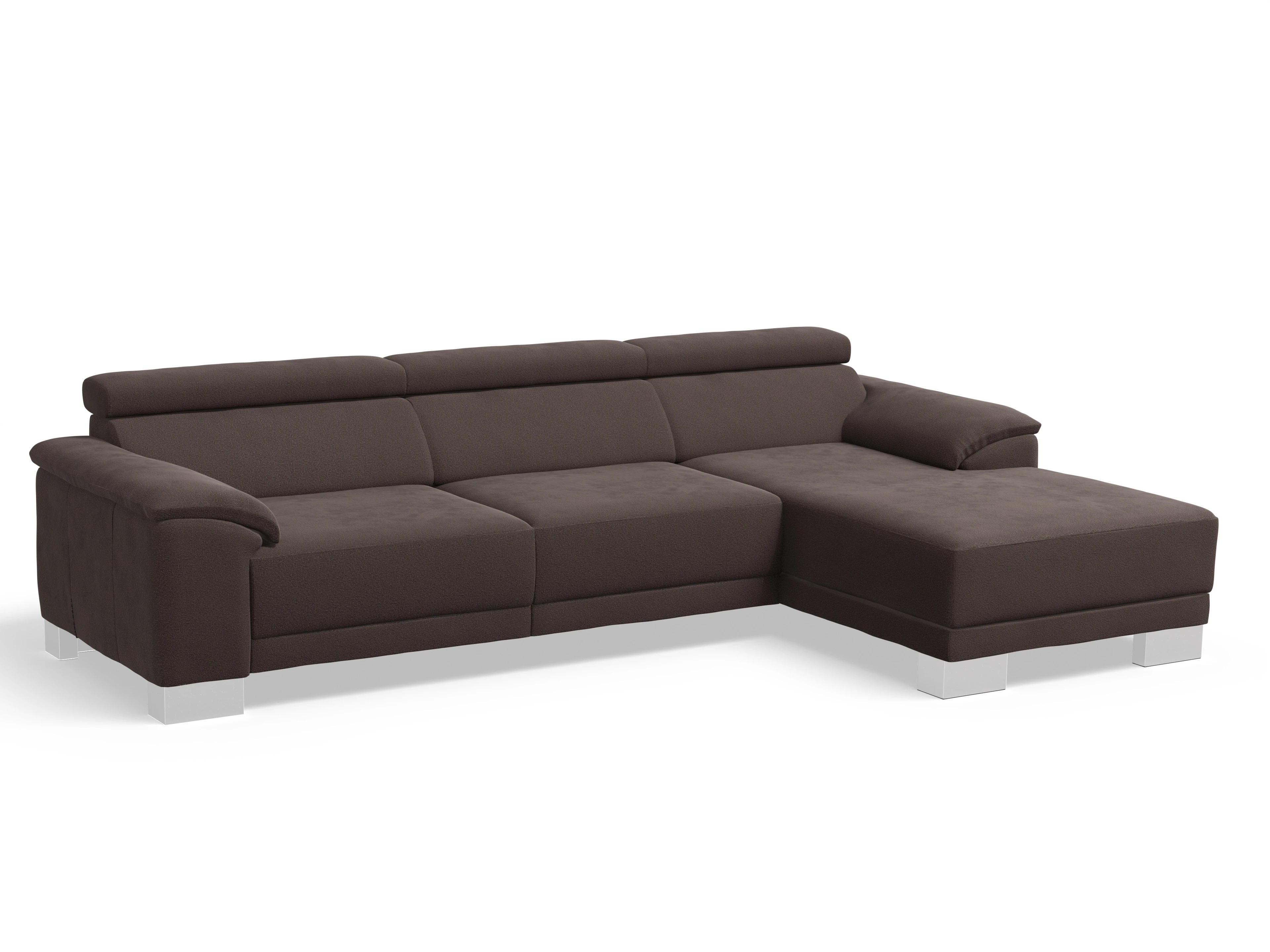 Ansicht des Produktes Antonio Ecksofa rechts Abschluss offen in Stoff Braun