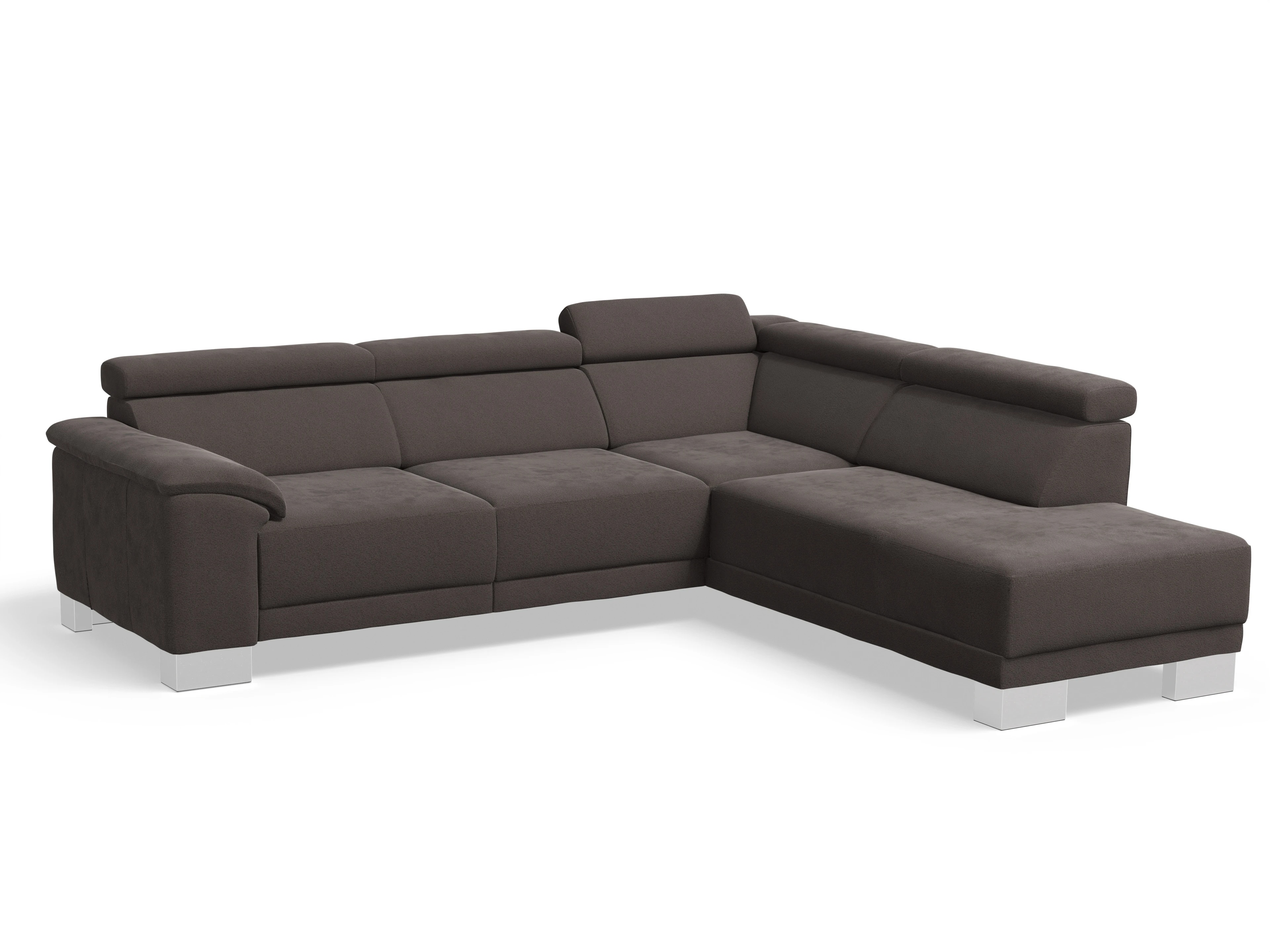 Ansicht des Produktes Antonio Ecksofa rechts Abschluss offen in Stoff Braun
