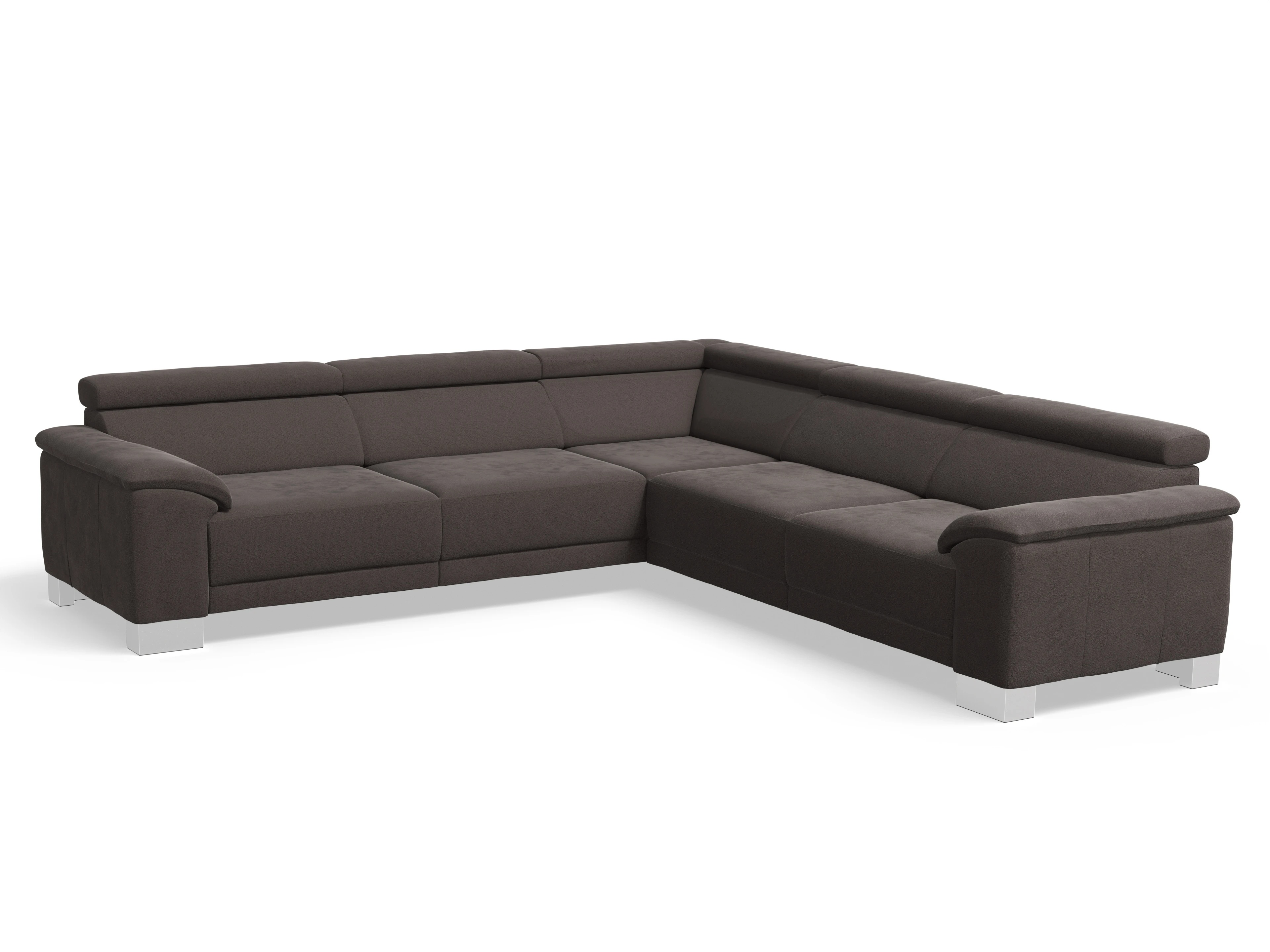 Ansicht des Produktes Antonio Ecksofa gleichschenklig in Stoff Braun