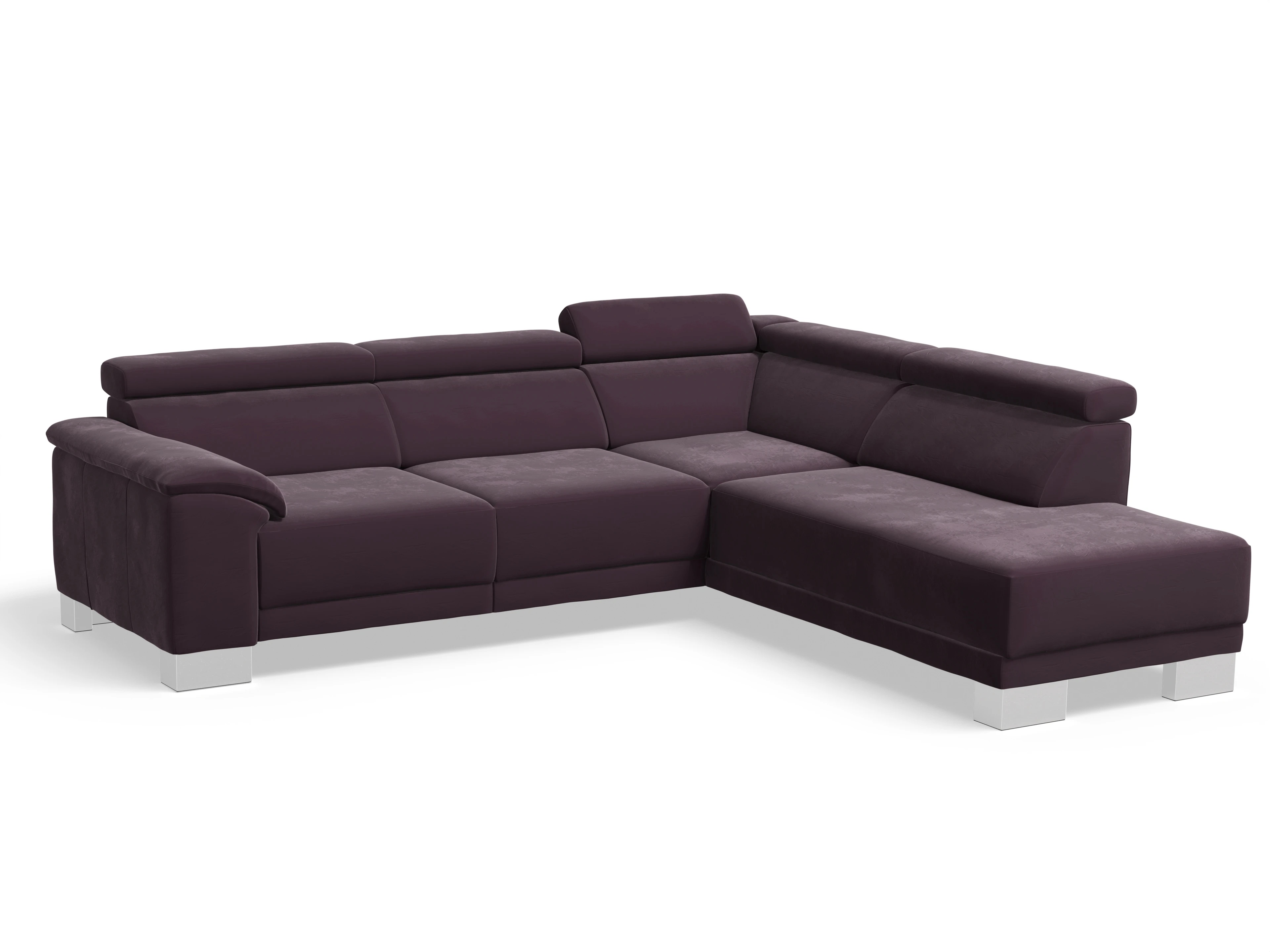 Ansicht des Produktes Antonio Ecksofa rechts Abschluss offen in Stoff Lila