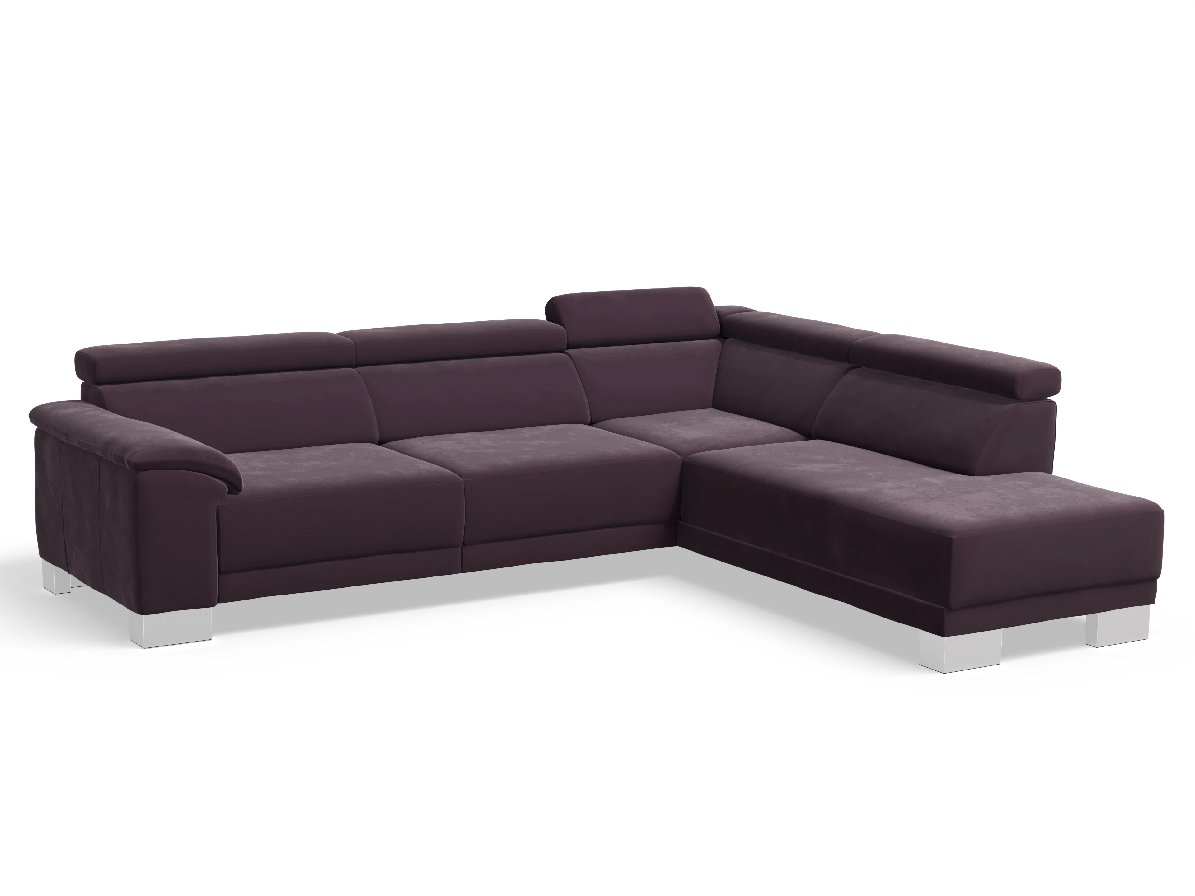 Ansicht des Produktes Antonio Ecksofa rechts Abschluss offen in Stoff Lila