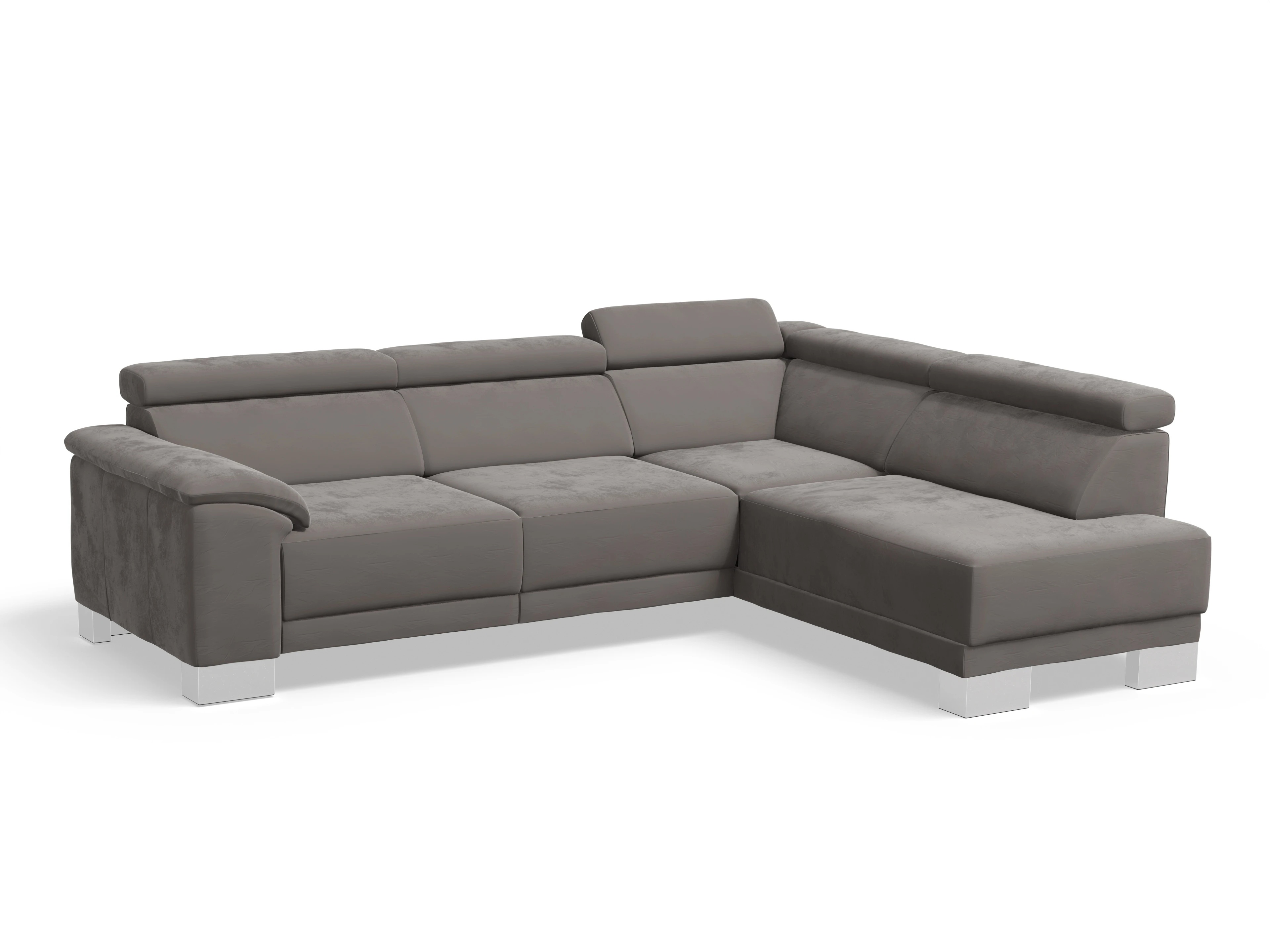 Ansicht des Produktes Antonio Ecksofa rechts Abschluss offen in Stoff Grau