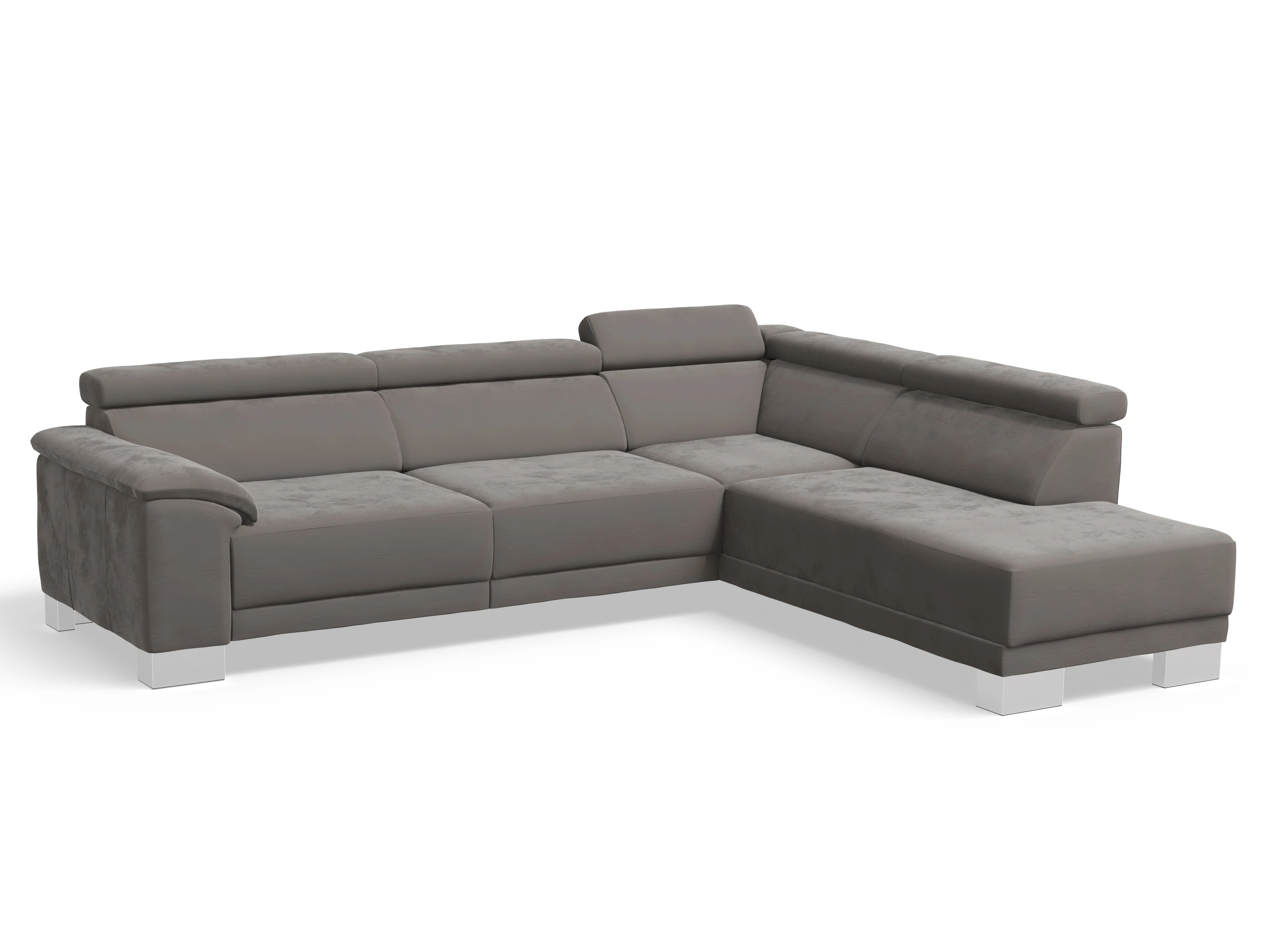 Ansicht des Produktes Antonio Ecksofa rechts Abschluss offen in Stoff Grau