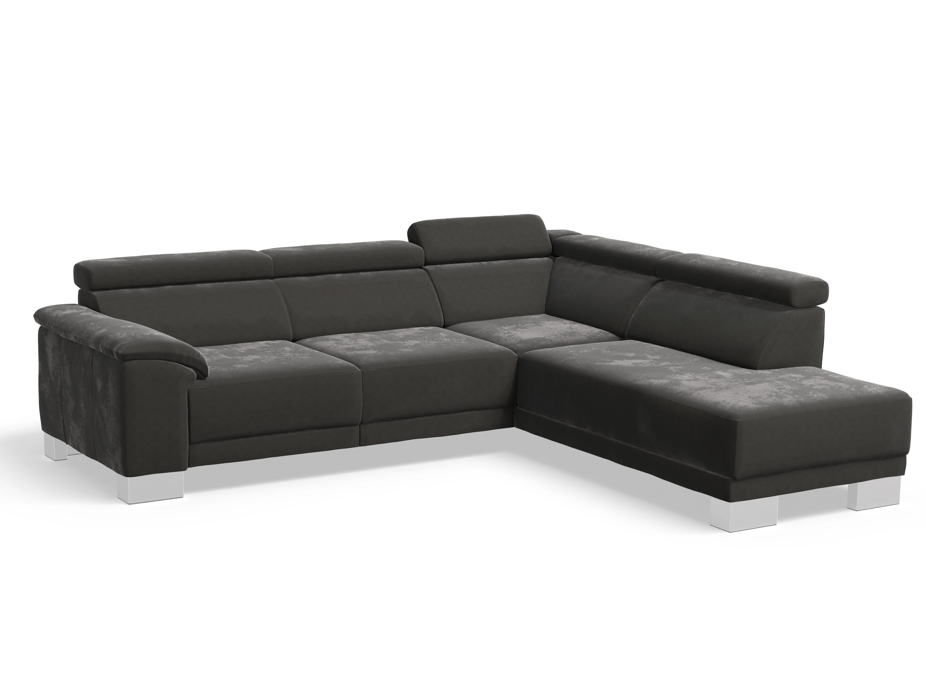 Ansicht des Produktes Antonio Ecksofa rechts Abschluss offen in Stoff Grau