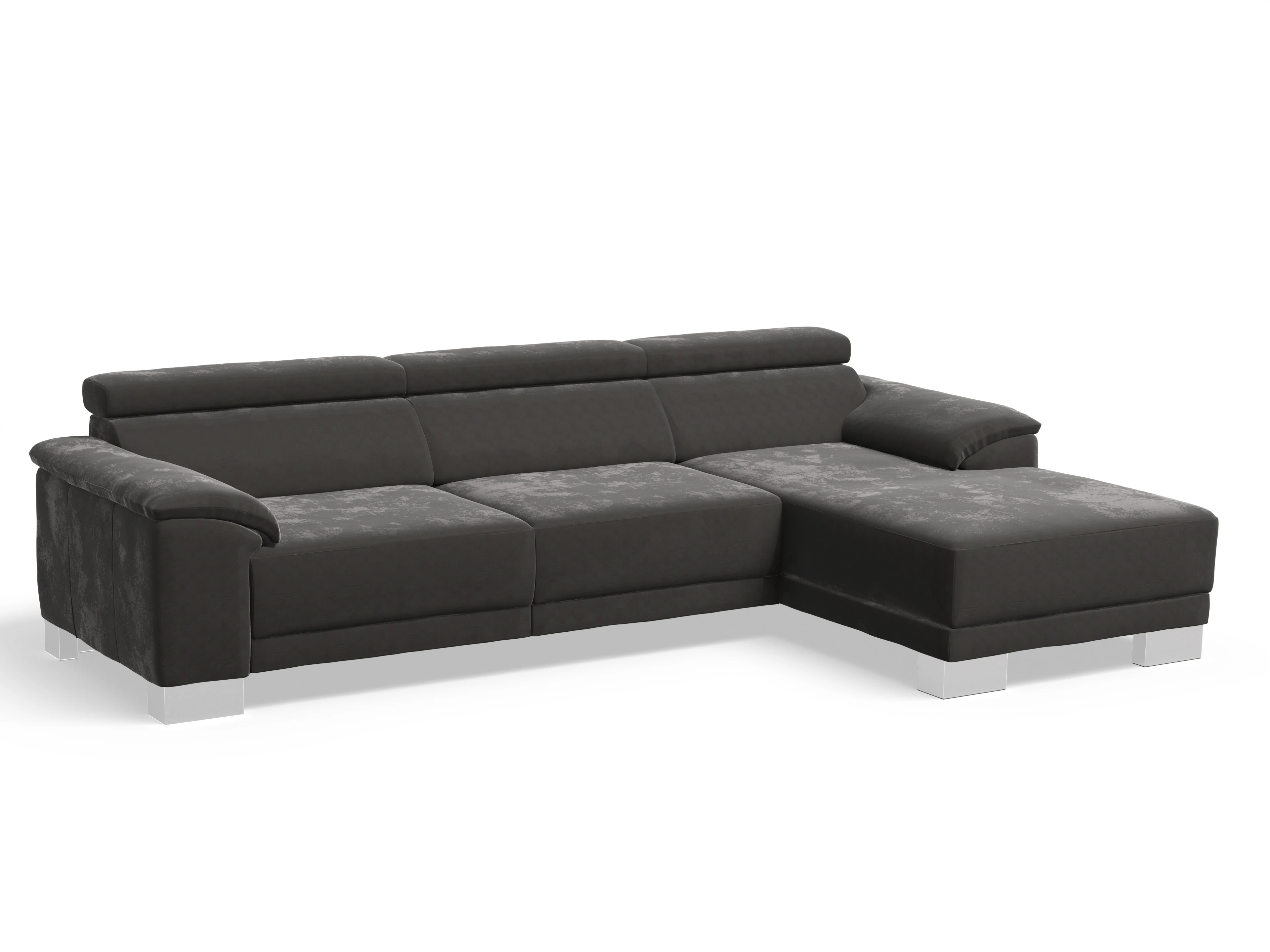 Ansicht des Produktes Antonio Ecksofa rechts Abschluss offen in Stoff Grau