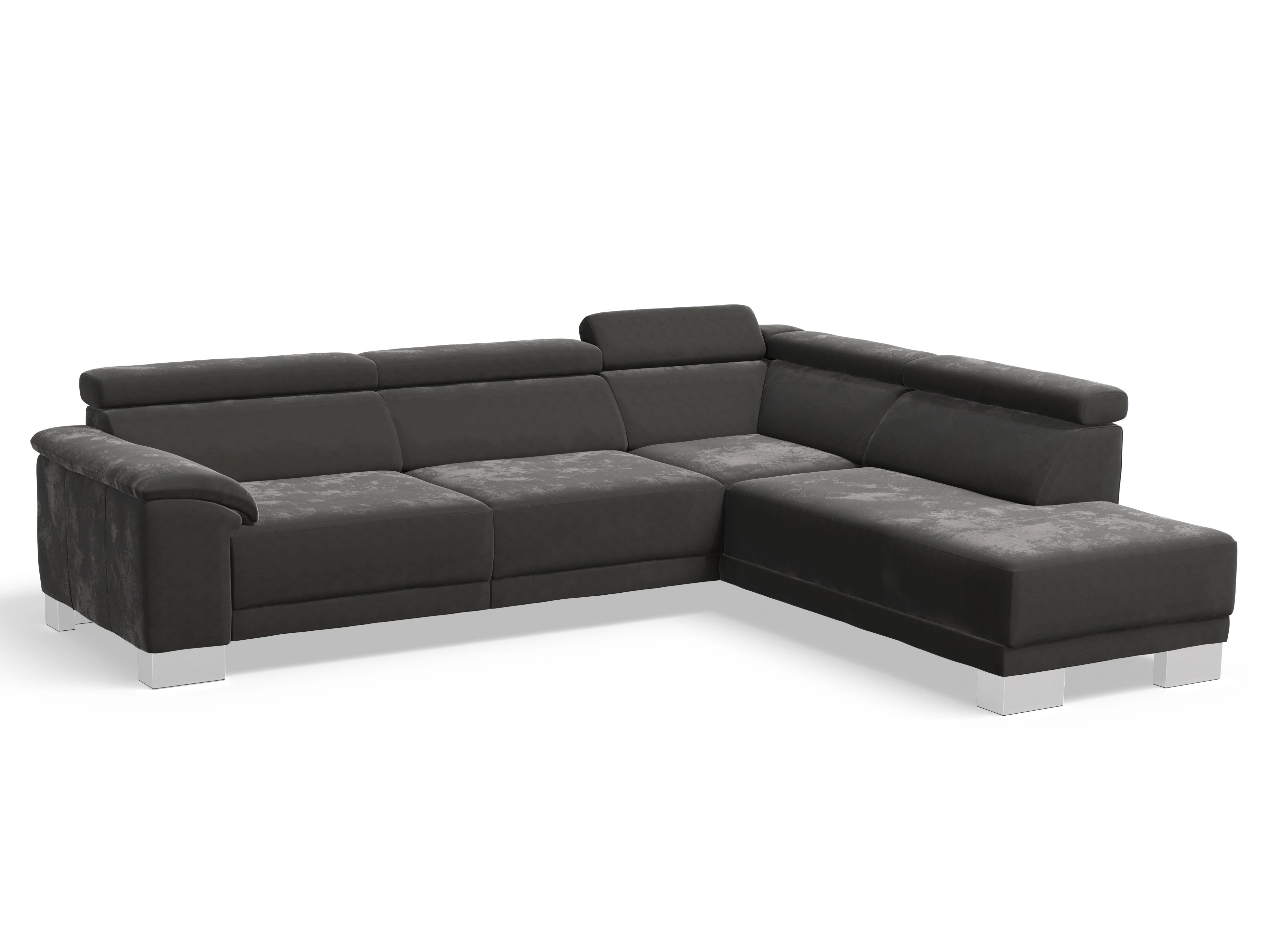 Ansicht des Produktes Antonio Ecksofa rechts Abschluss offen in Stoff Grau