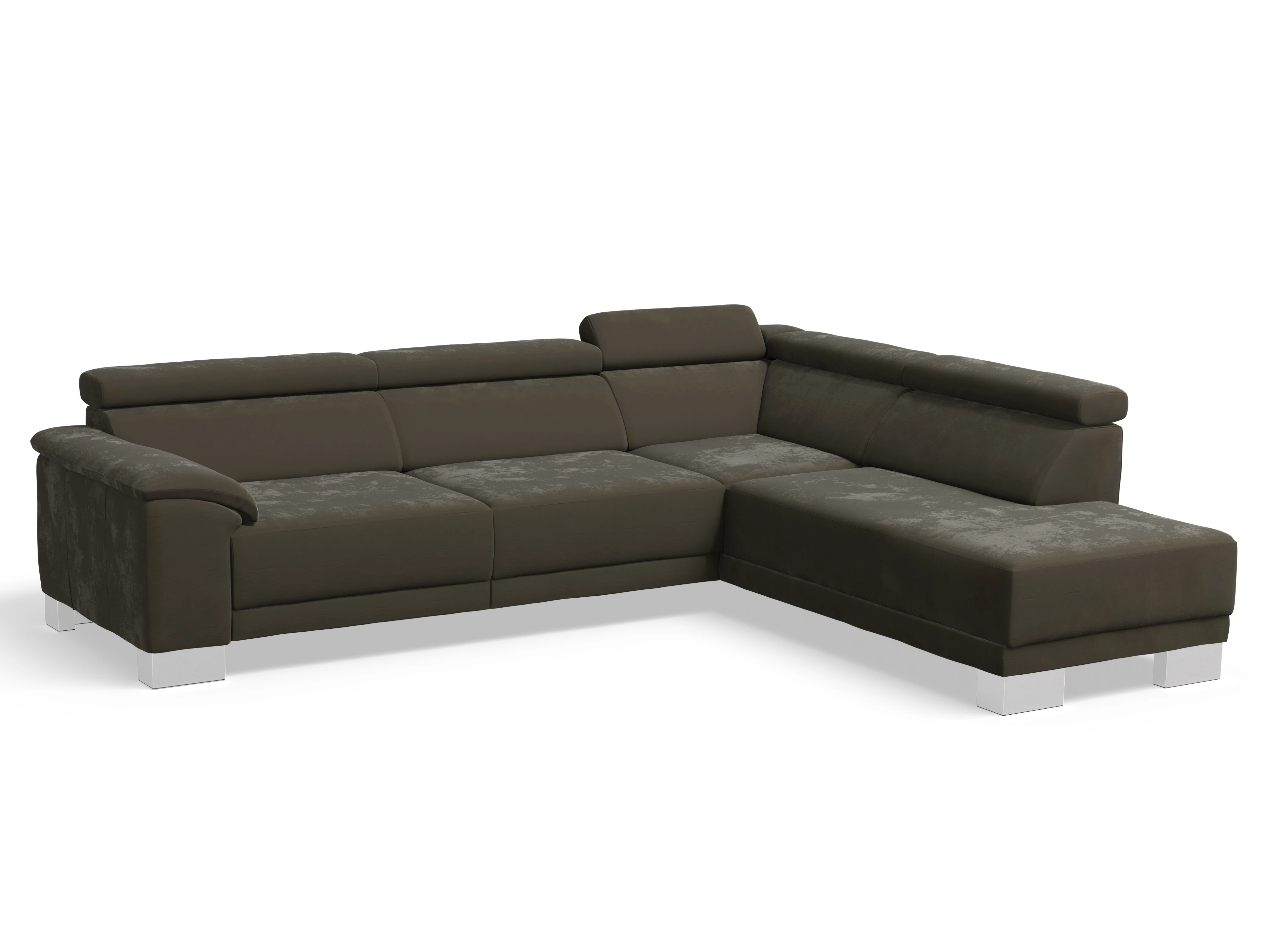 Antonio Ecksofa UM Large Plus R Ansicht des Produktes Antonio Ecksofa rechts Abschluss offen in Stoff Grün