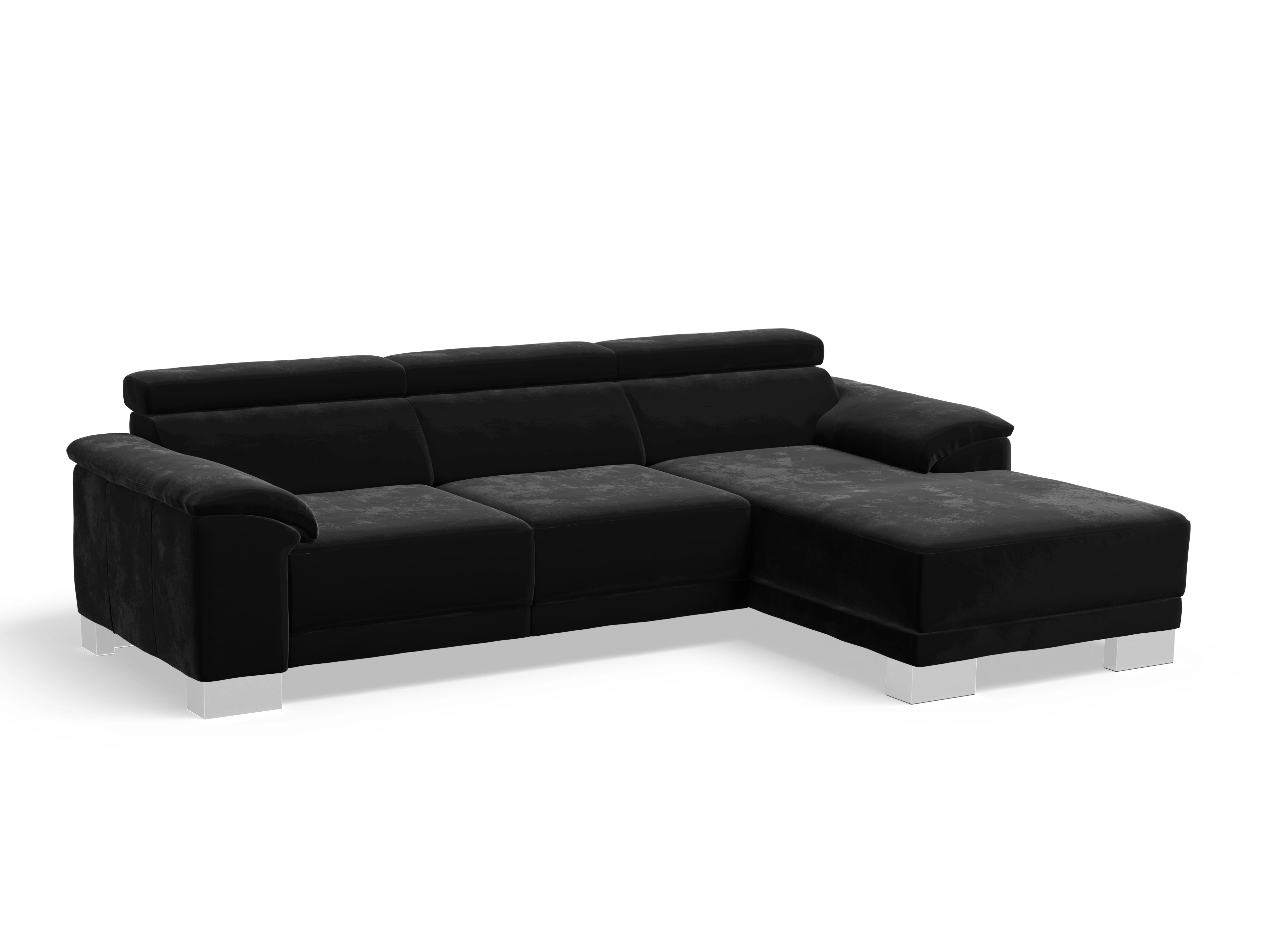 Antonio Ecksofa LO Medium R Ansicht des Produktes Antonio in Stoff Schwarz