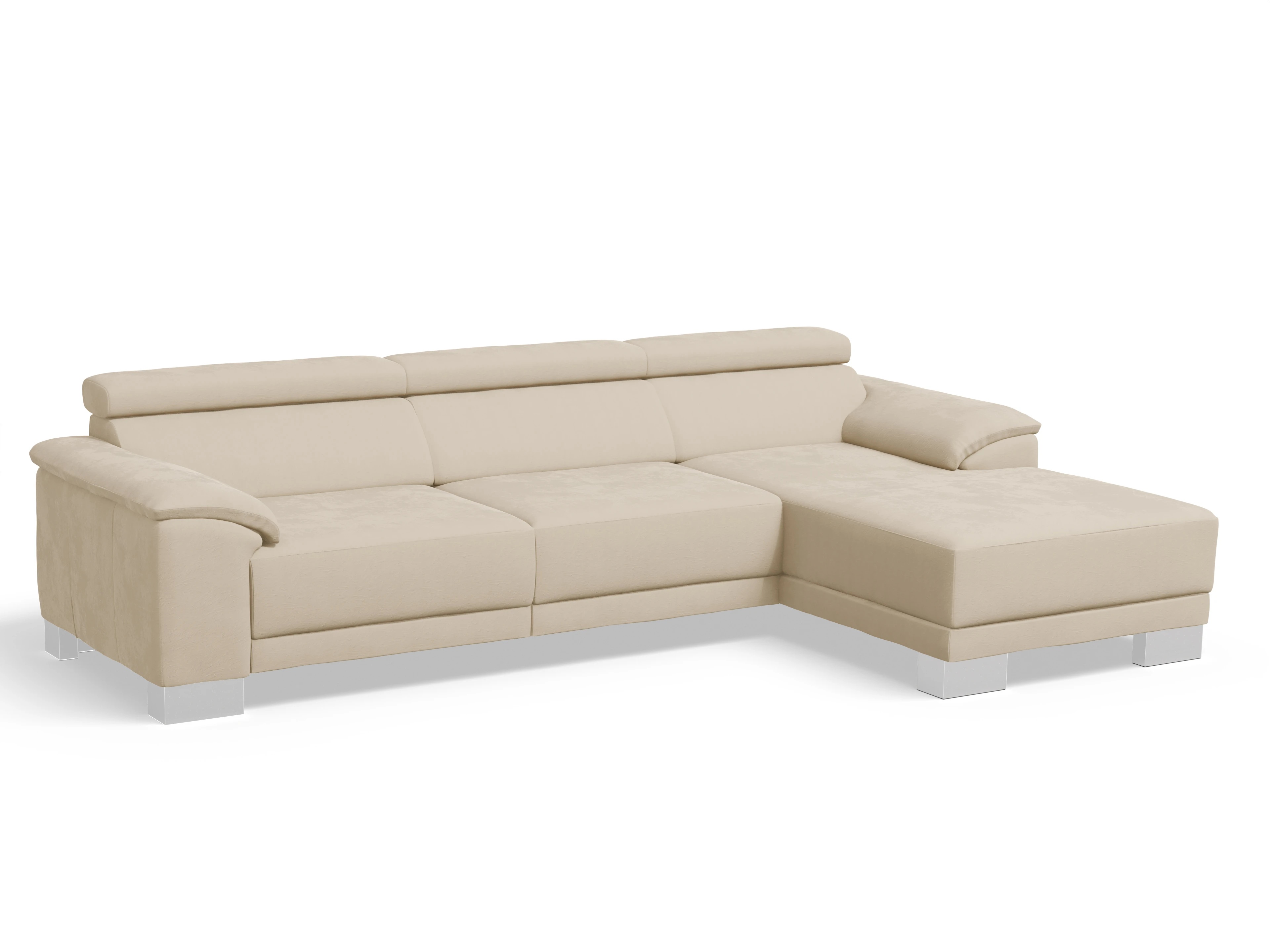 Antonio Ecksofa LO Large R Ansicht des Produktes Antonio Ecksofa rechts Abschluss offen in Stoff Beige