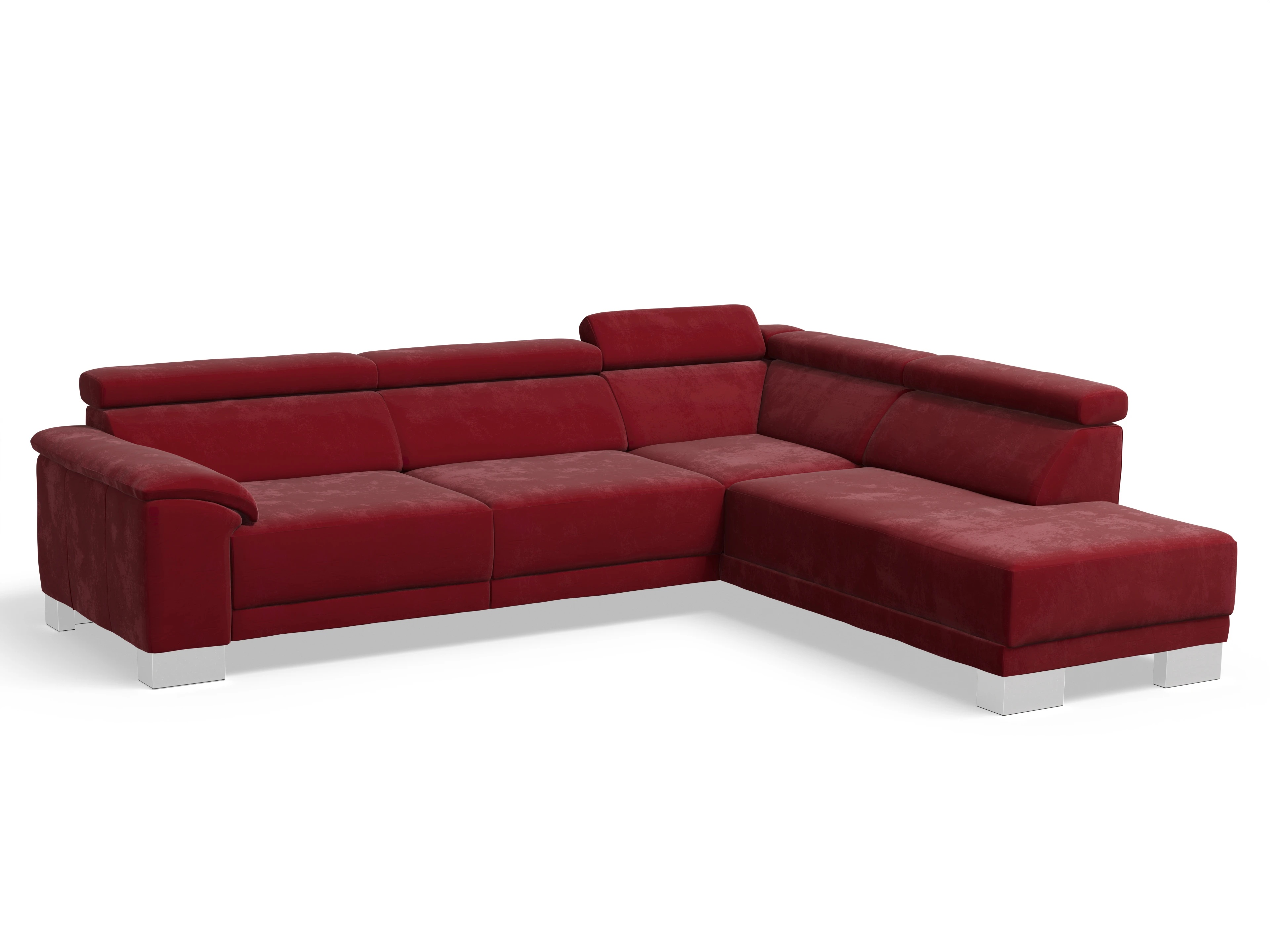Antonio Ecksofa UM Large Plus R Ansicht des Produktes Antonio Ecksofa rechts Abschluss offen in Stoff Rot