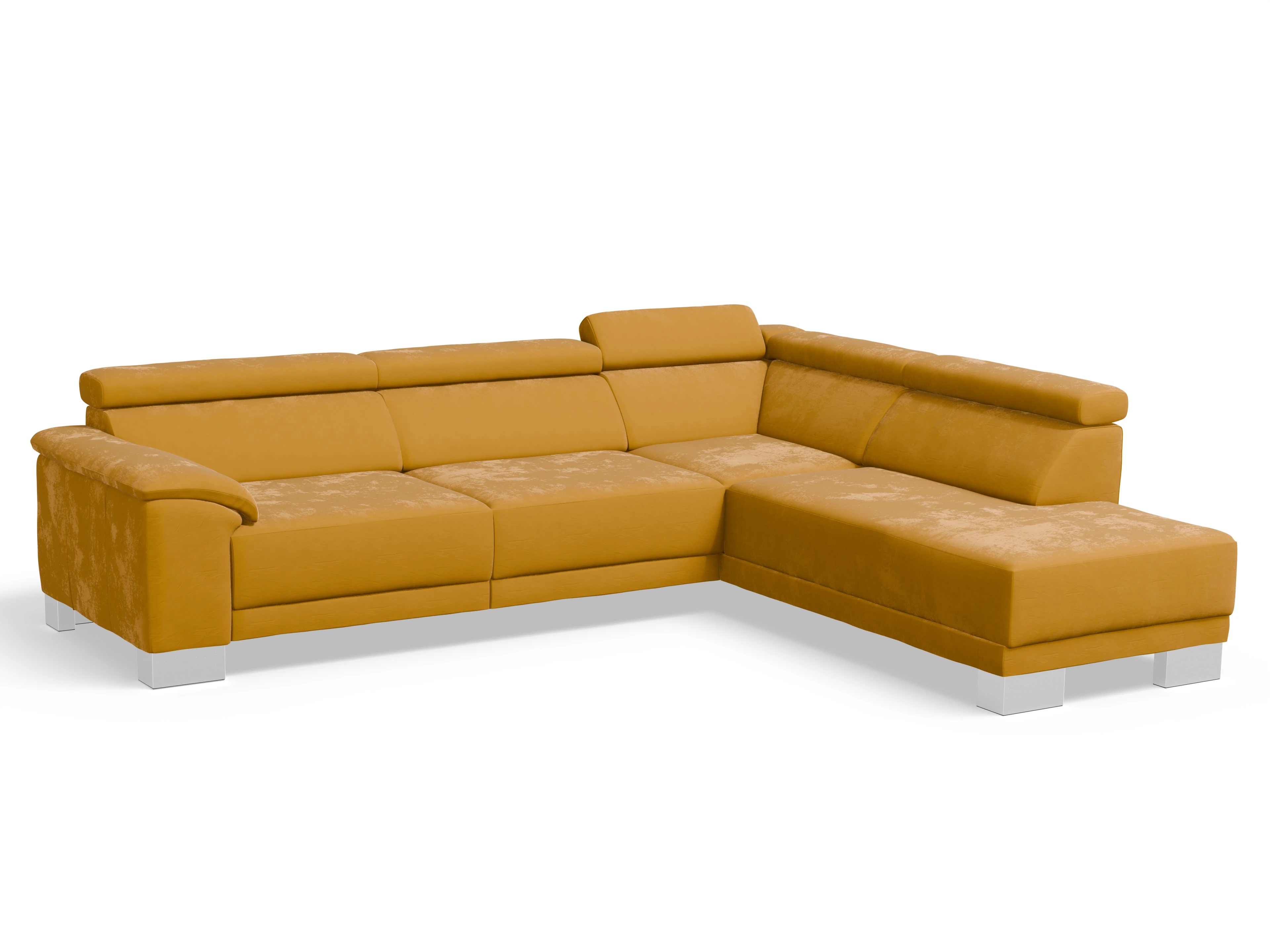 Ansicht des Produktes Antonio Ecksofa rechts Abschluss offen in Stoff Gelb