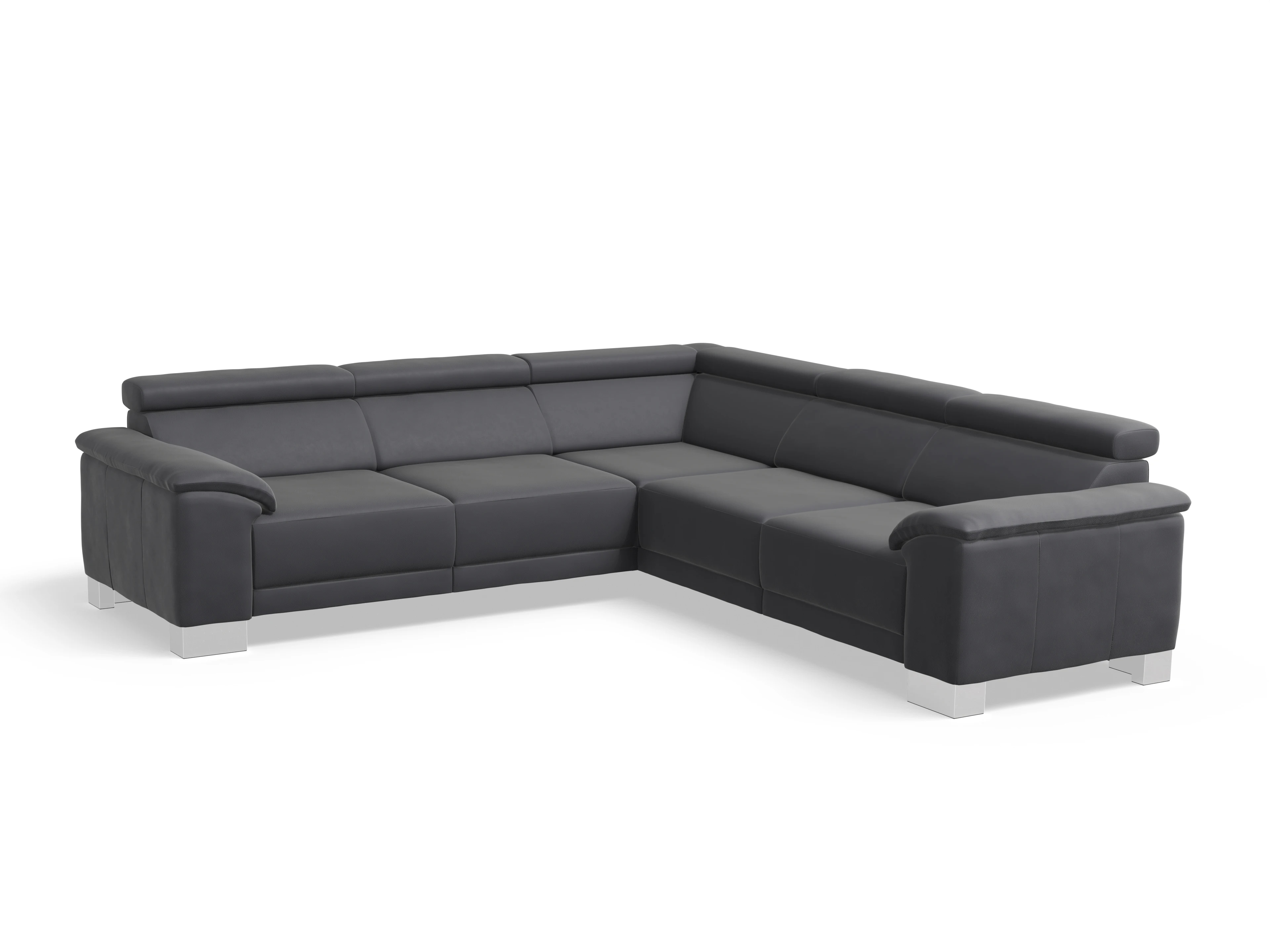 Ansicht des Produktes Antonio Ecksofa gleichschenklig in Leder Grau