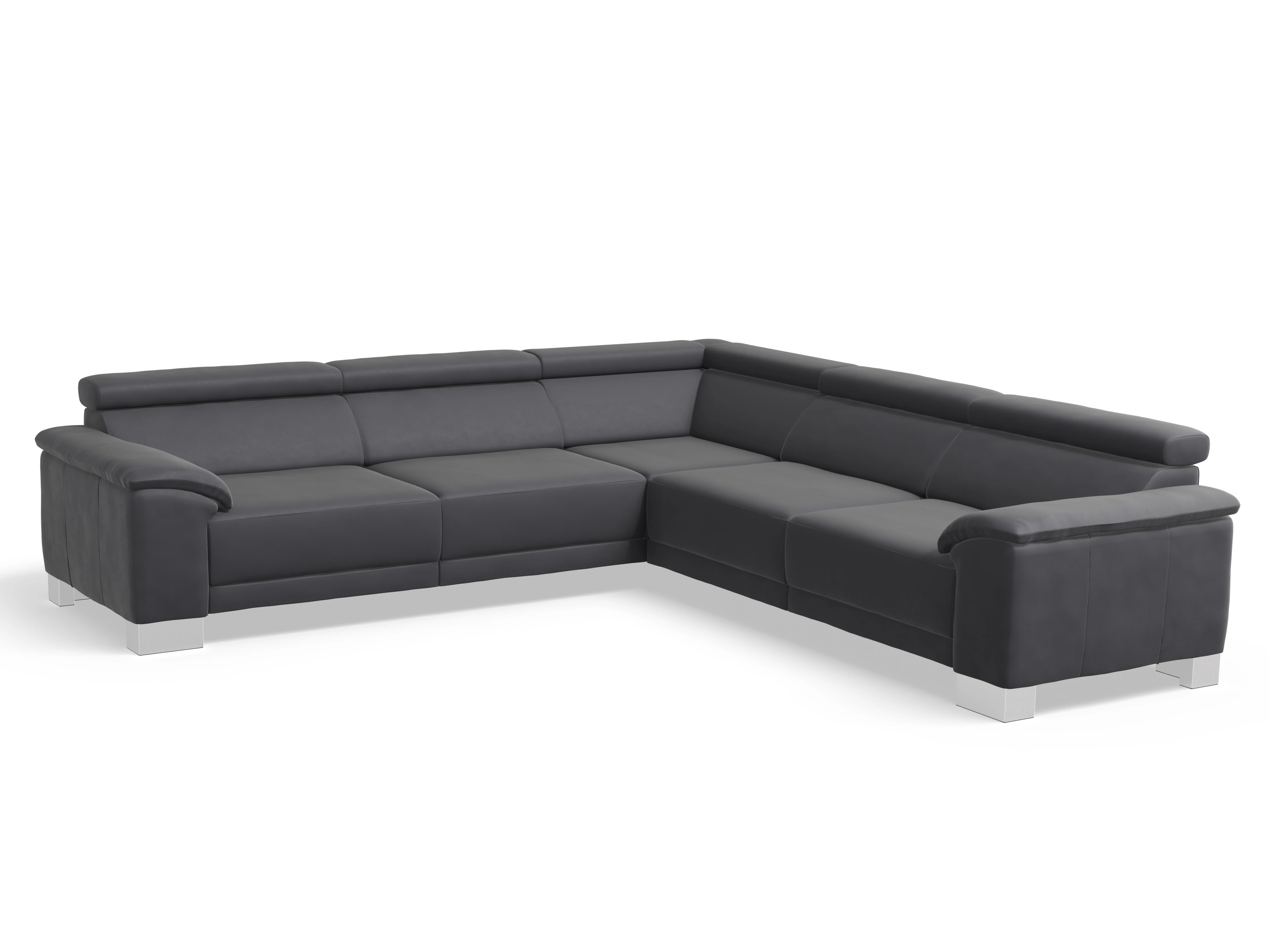 Ansicht des Produktes Antonio Ecksofa gleichschenklig in Leder Grau