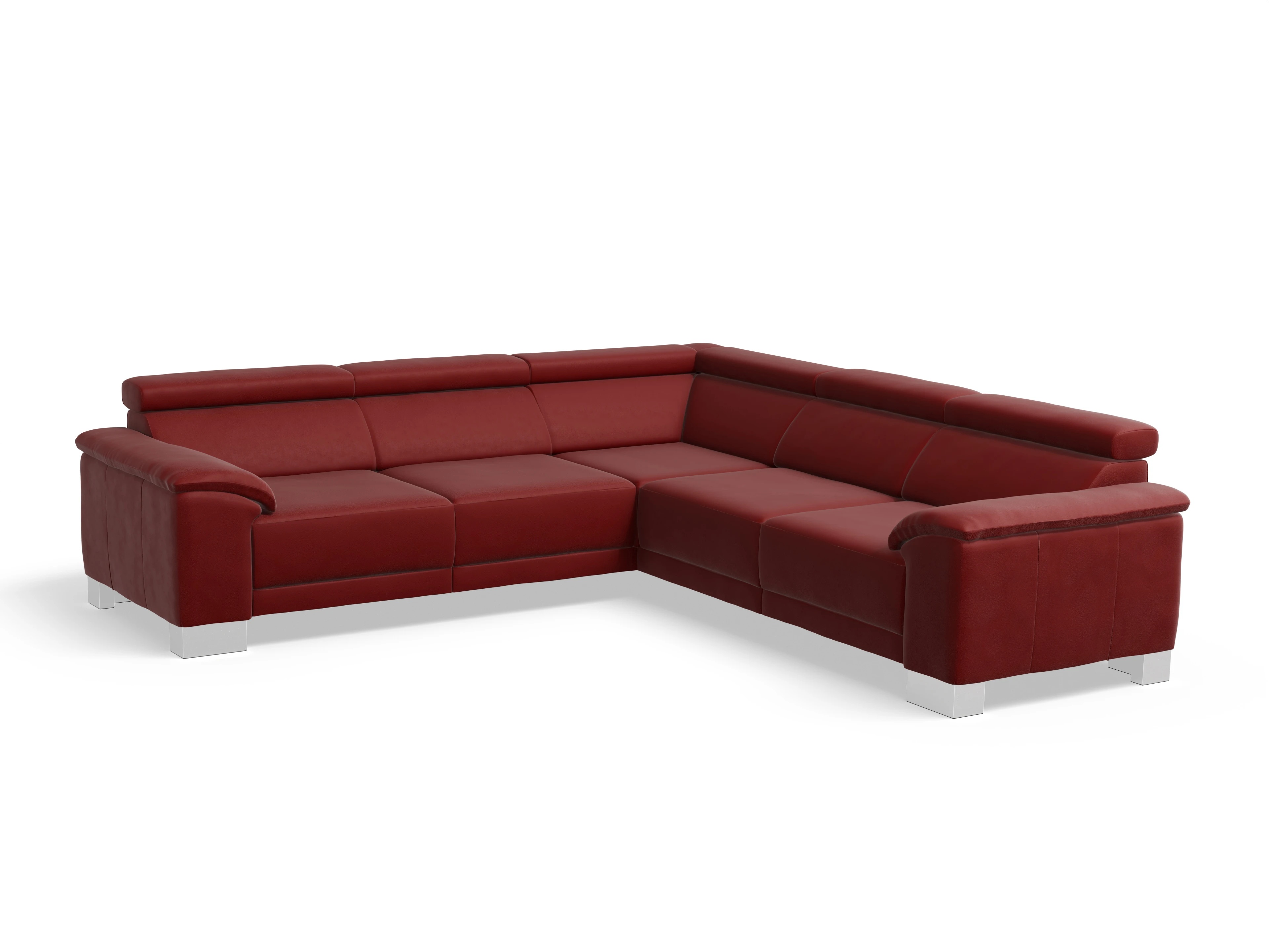 Ansicht des Produktes Antonio Ecksofa gleichschenklig in Leder Rot