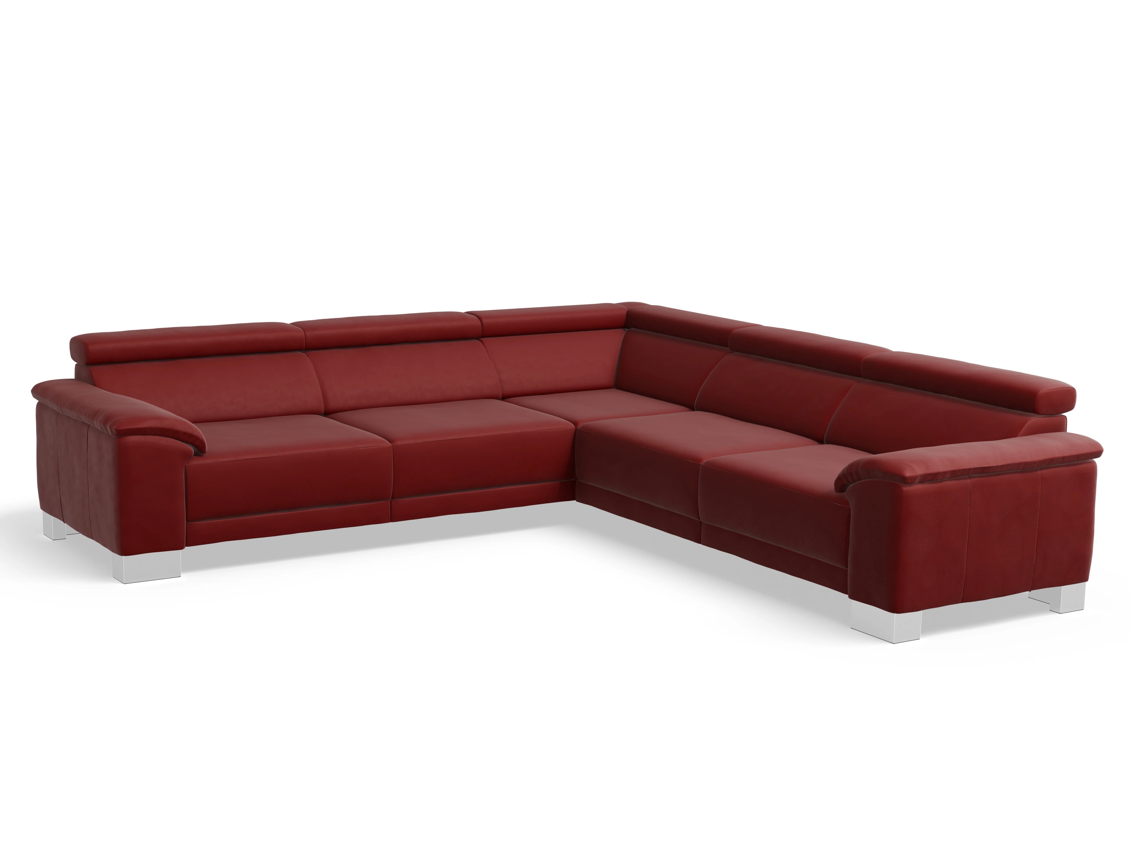Antonio Ecksofa SPE Large Ansicht des Produktes Antonio Ecksofa gleichschenklig in Leder Rot