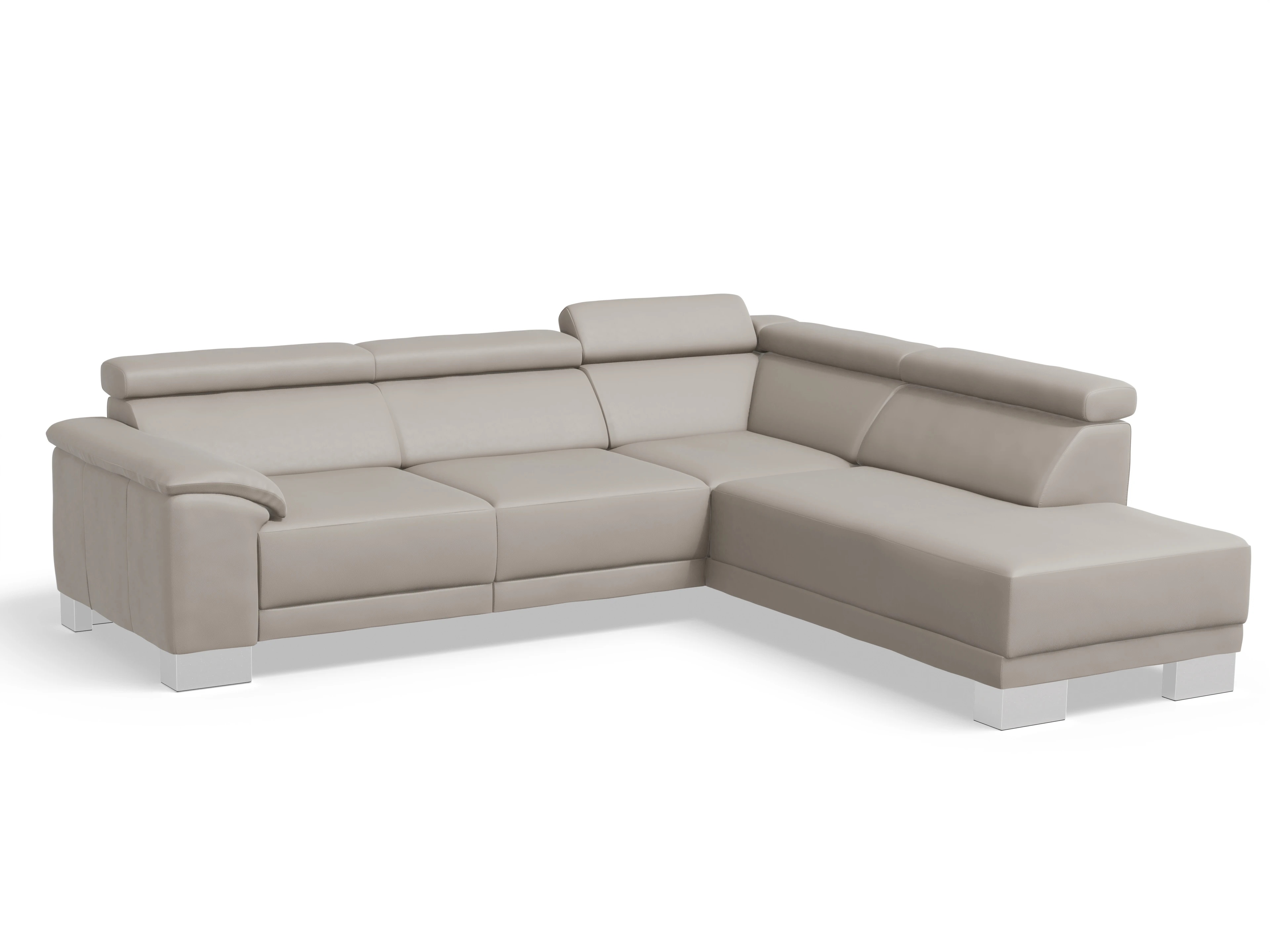 Ansicht des Produktes Antonio Ecksofa rechts Abschluss offen in Leder Braun
