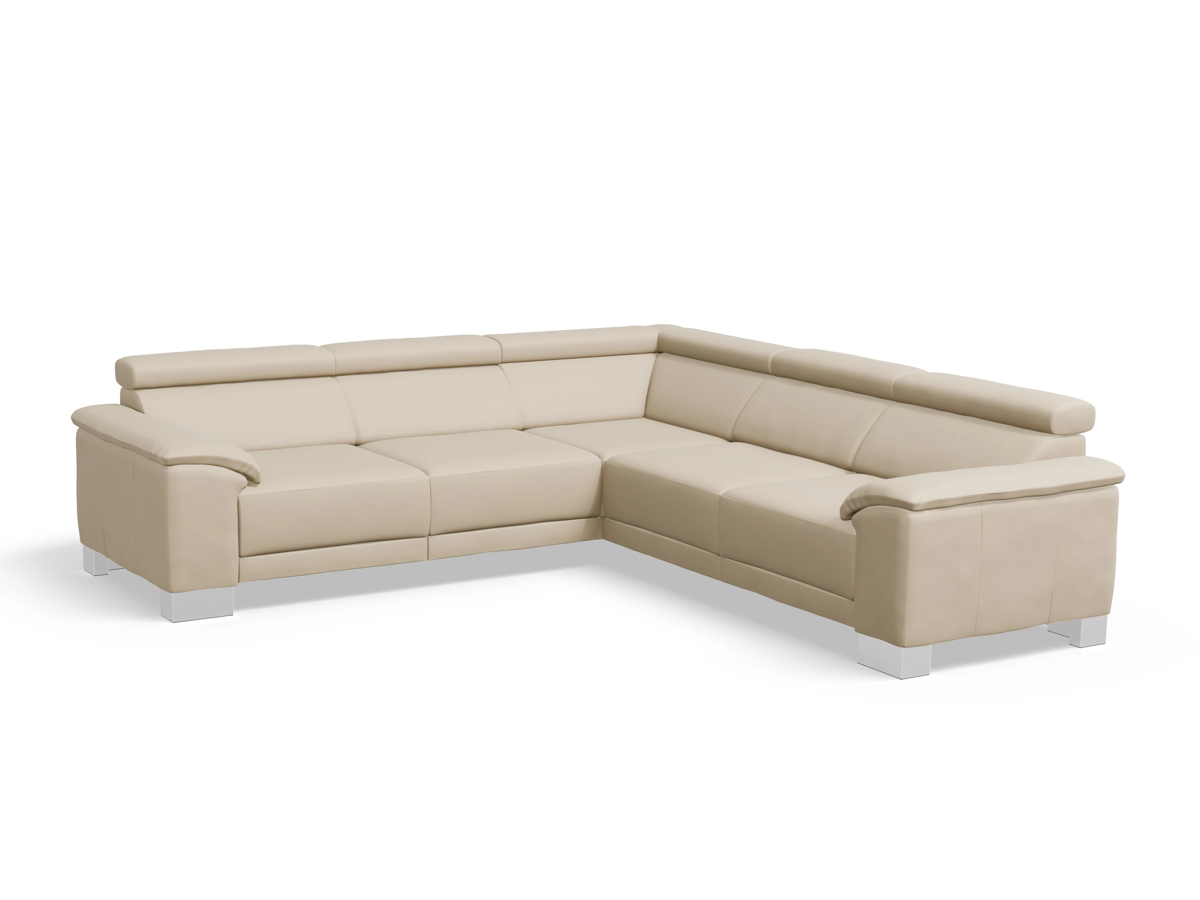 Ansicht des Produktes Antonio Ecksofa gleichschenklig in Leder Beige
