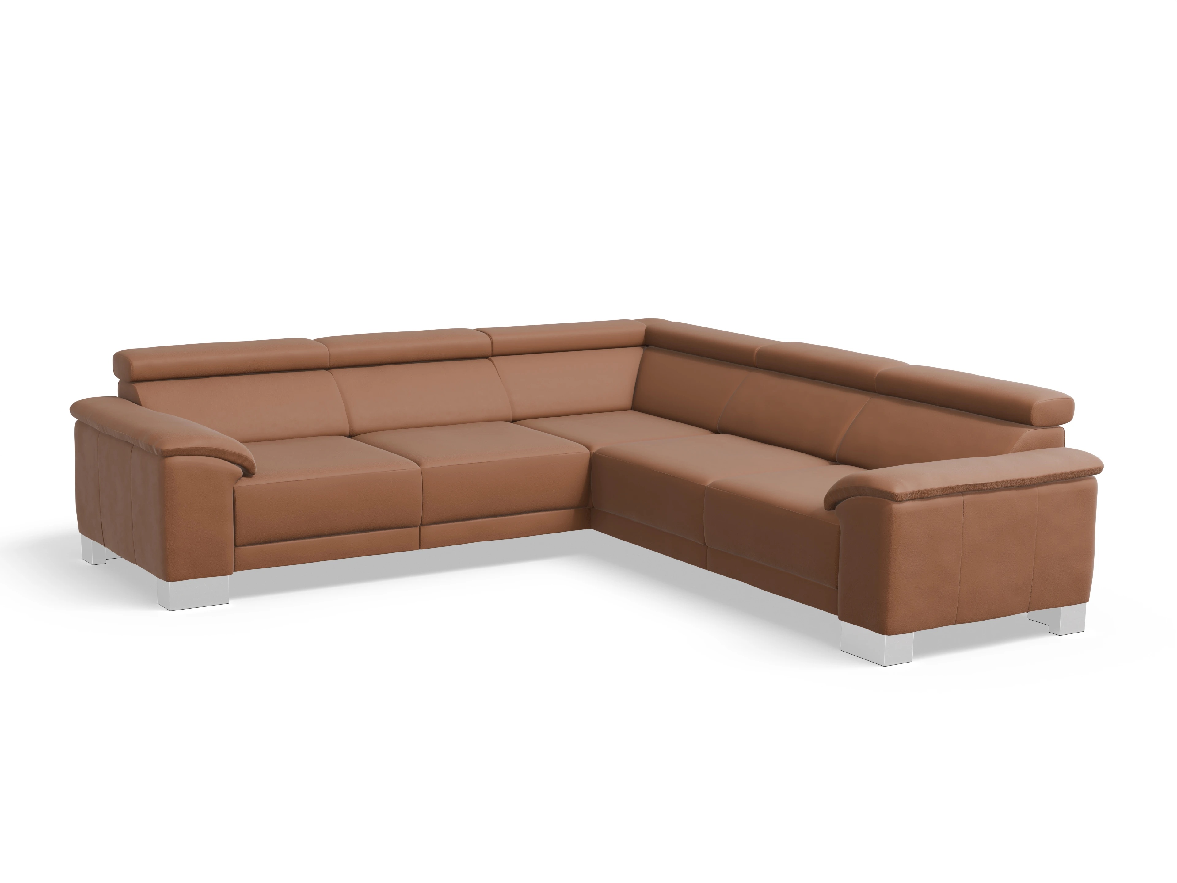 Antonio Ecksofa SPE Medium Ansicht des Produktes Antonio Ecksofa gleichschenklig in Leder Braun