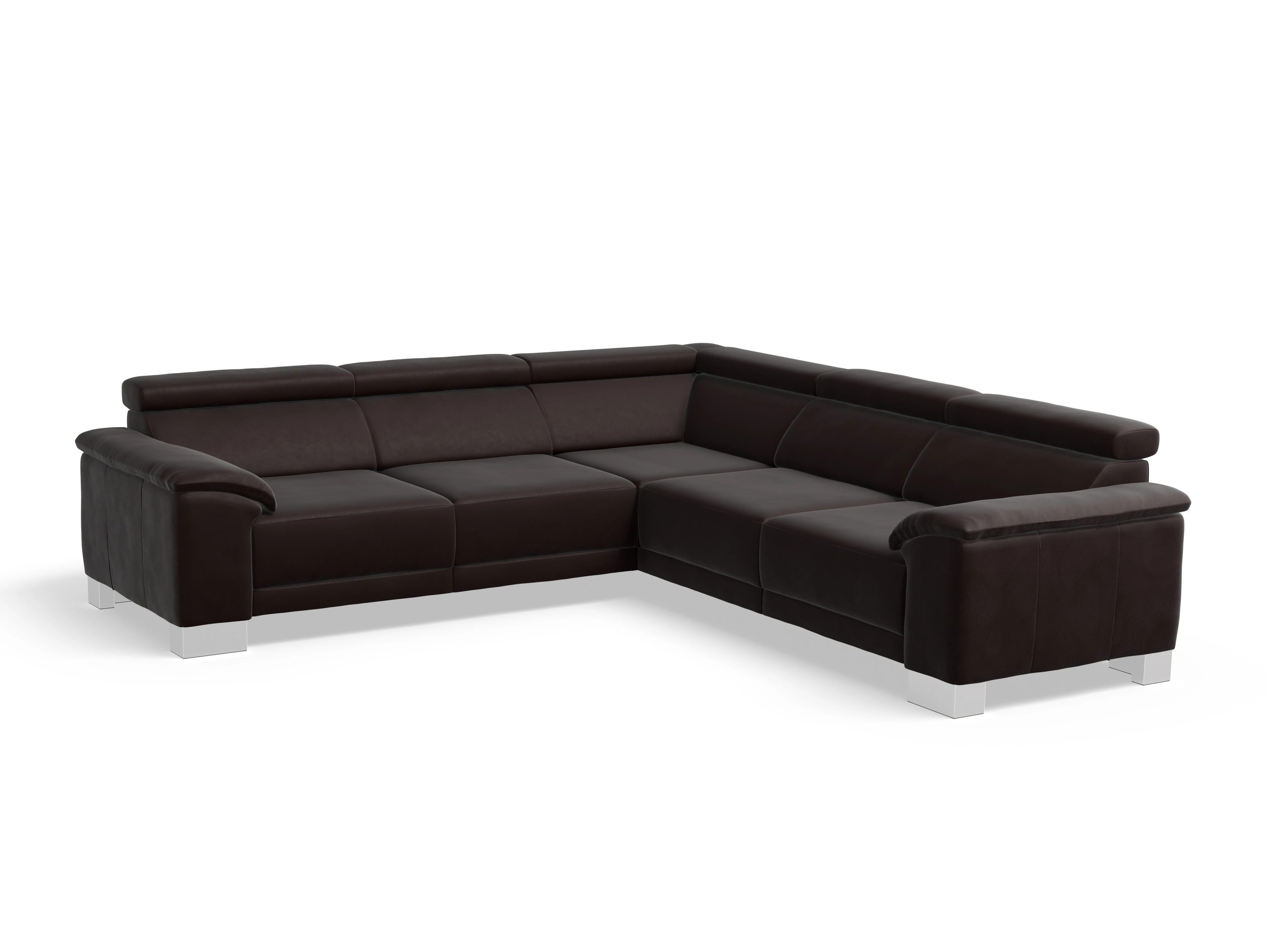 Ansicht des Produktes Antonio Ecksofa gleichschenklig in Leder Braun
