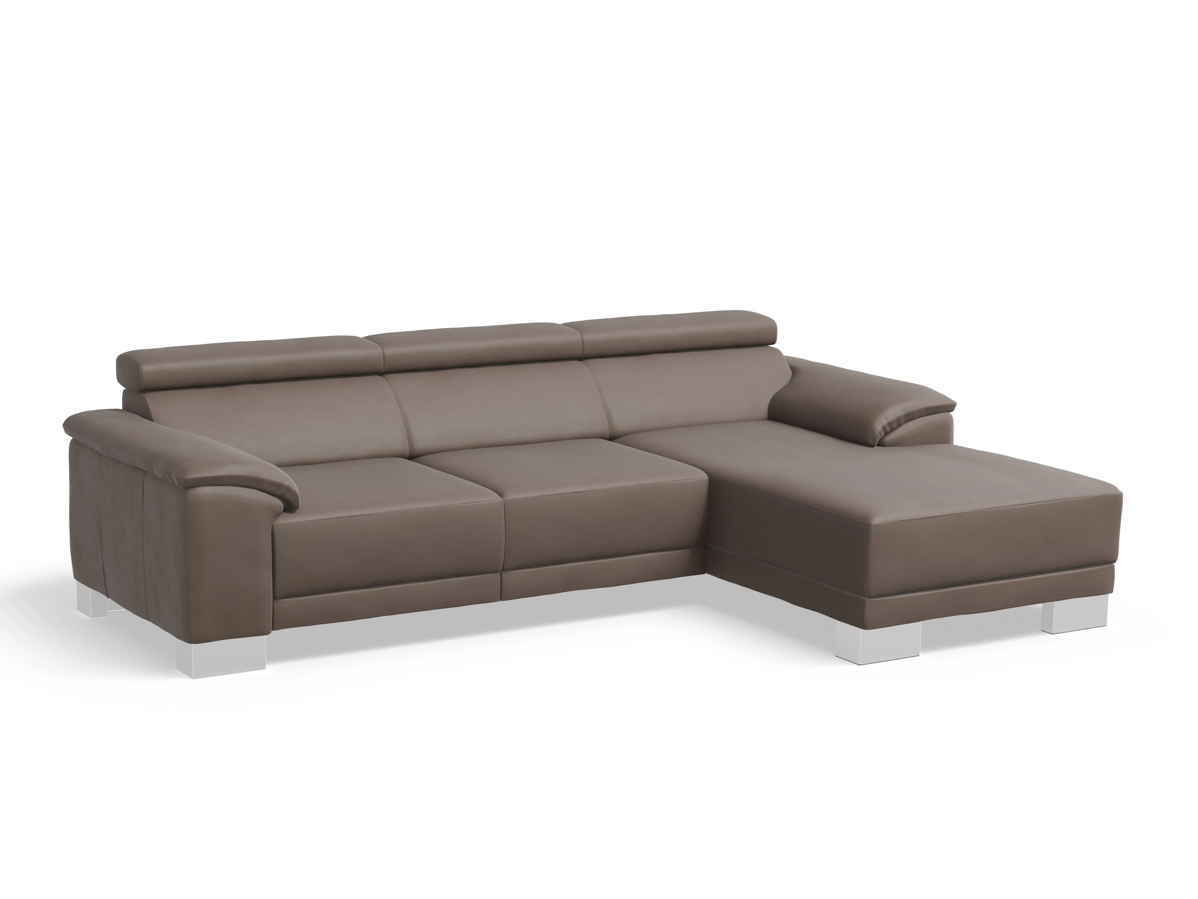 Antonio Ecksofa LO Medium R Ansicht des Produktes Antonio in Leder Braun