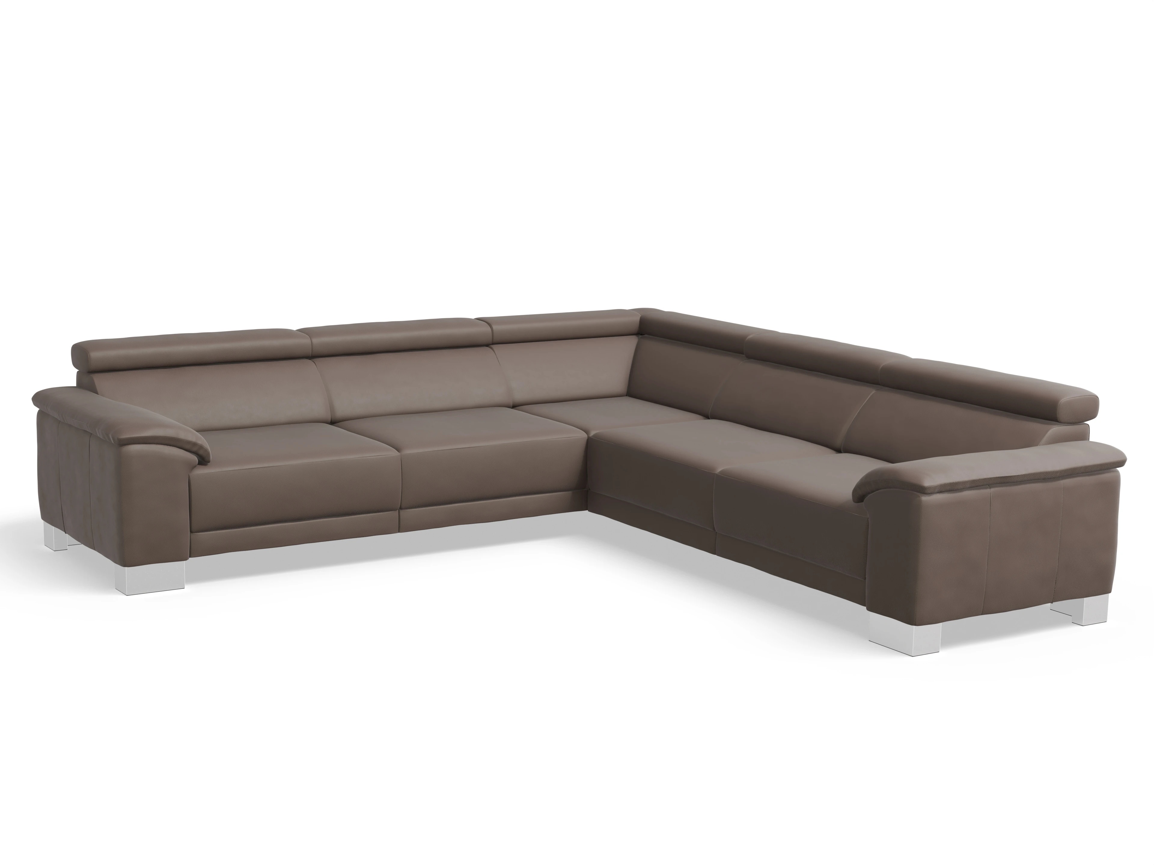 Ansicht des Produktes Antonio Ecksofa gleichschenklig in Leder Braun