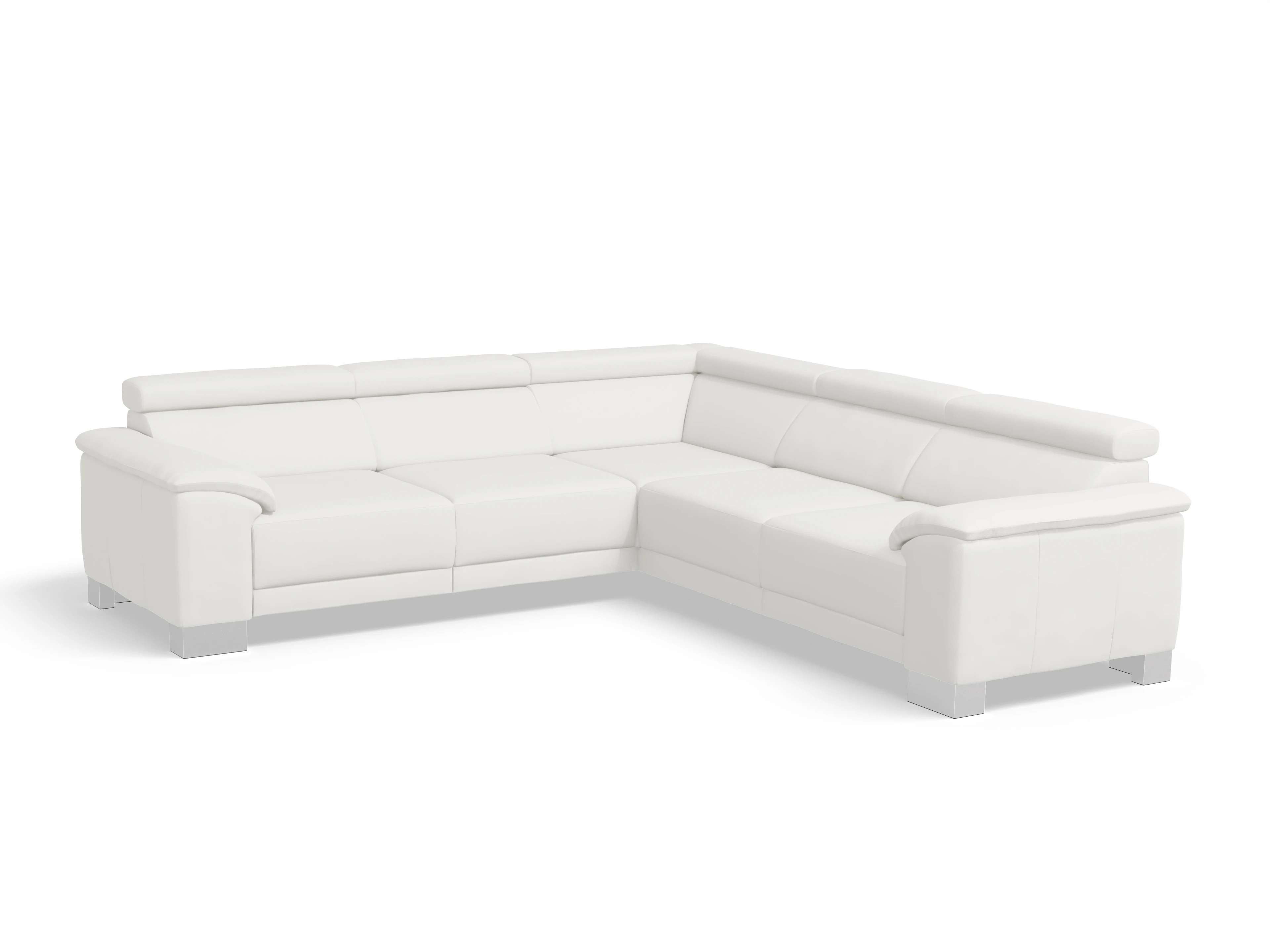 Ansicht des Produktes Antonio Ecksofa gleichschenklig in Leder Weiss