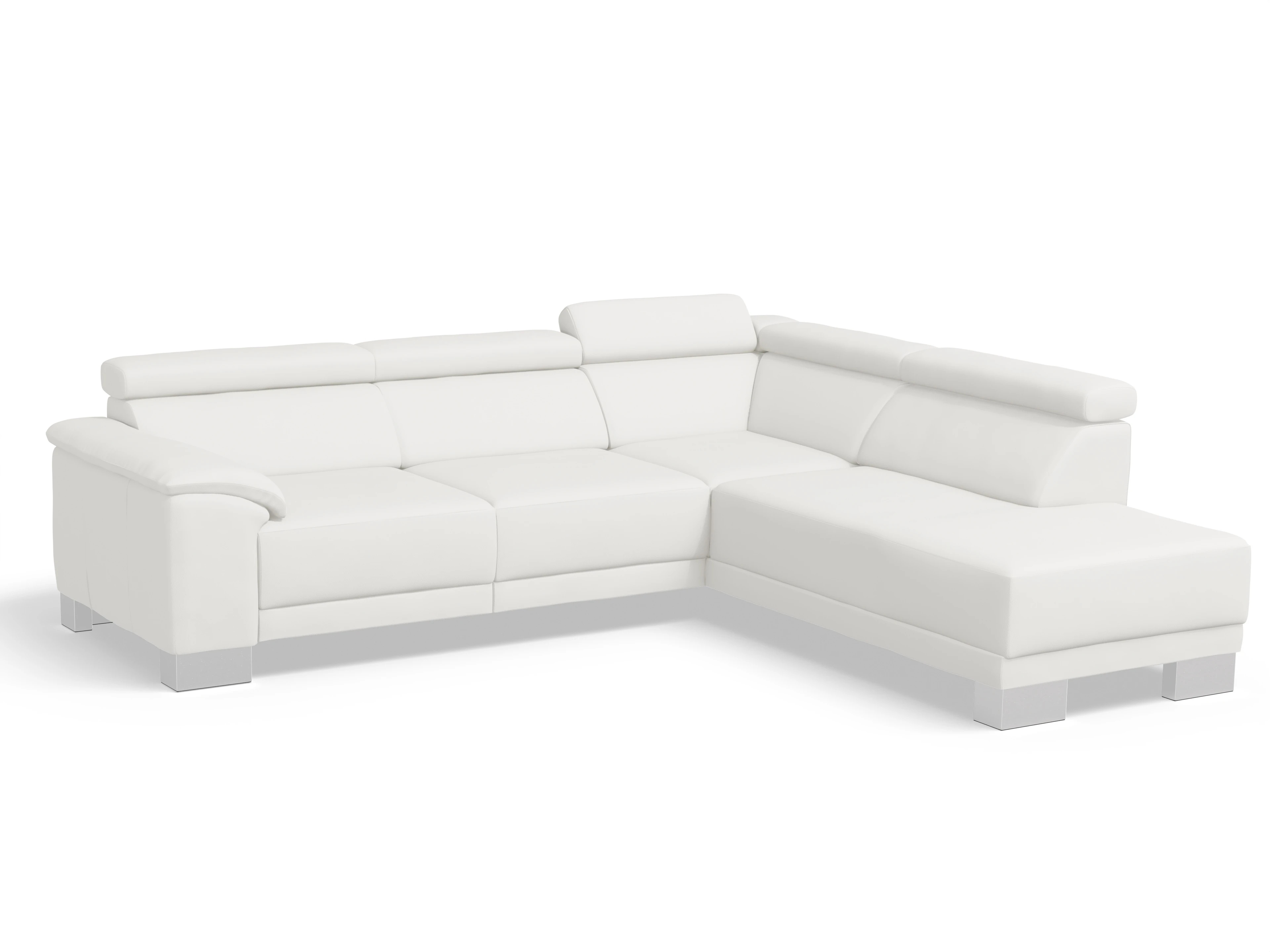 Ansicht des Produktes Antonio Ecksofa rechts Abschluss offen in Leder Weiss
