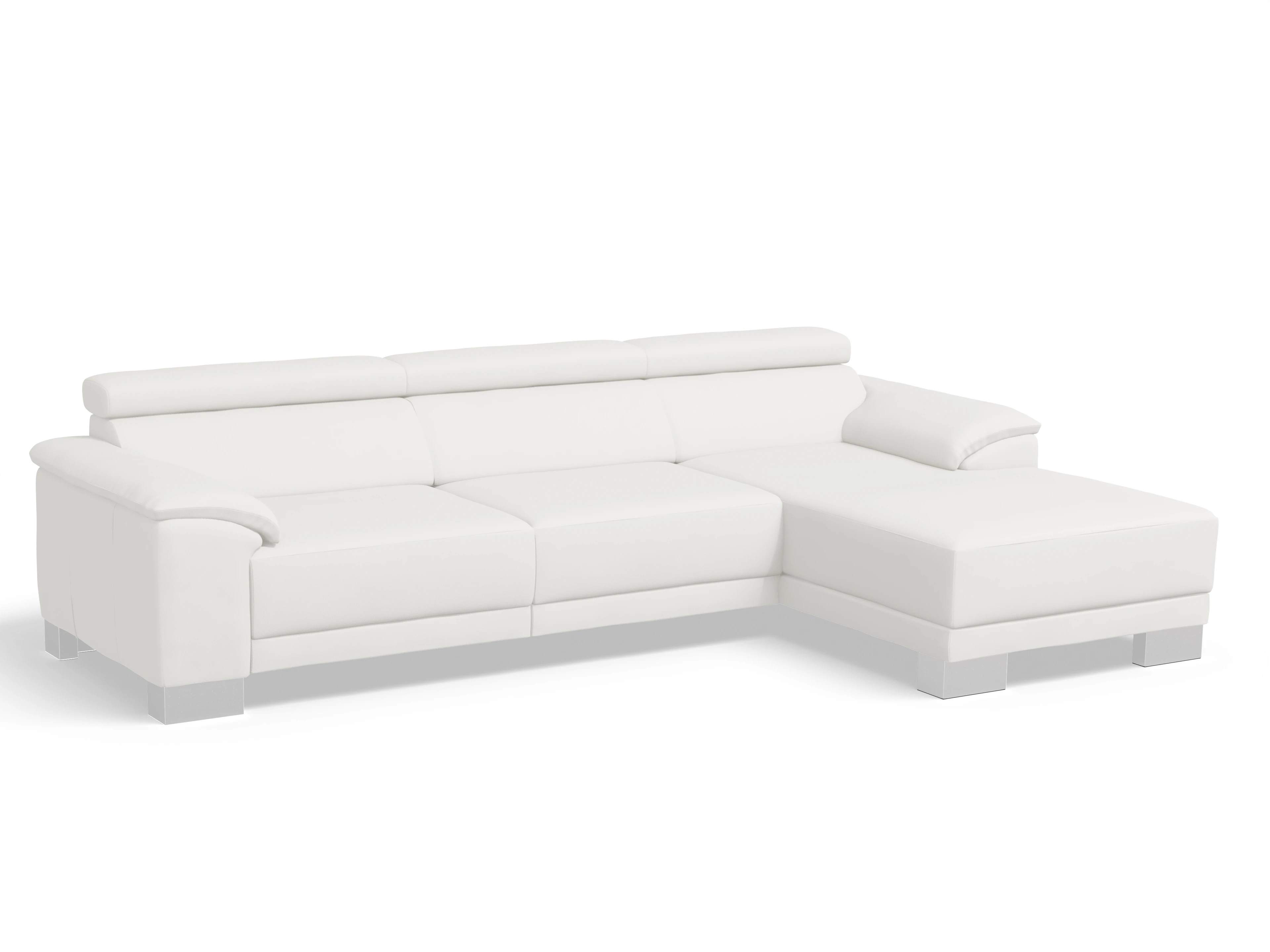Ansicht des Produktes Antonio Ecksofa rechts Abschluss offen in Leder Weiss