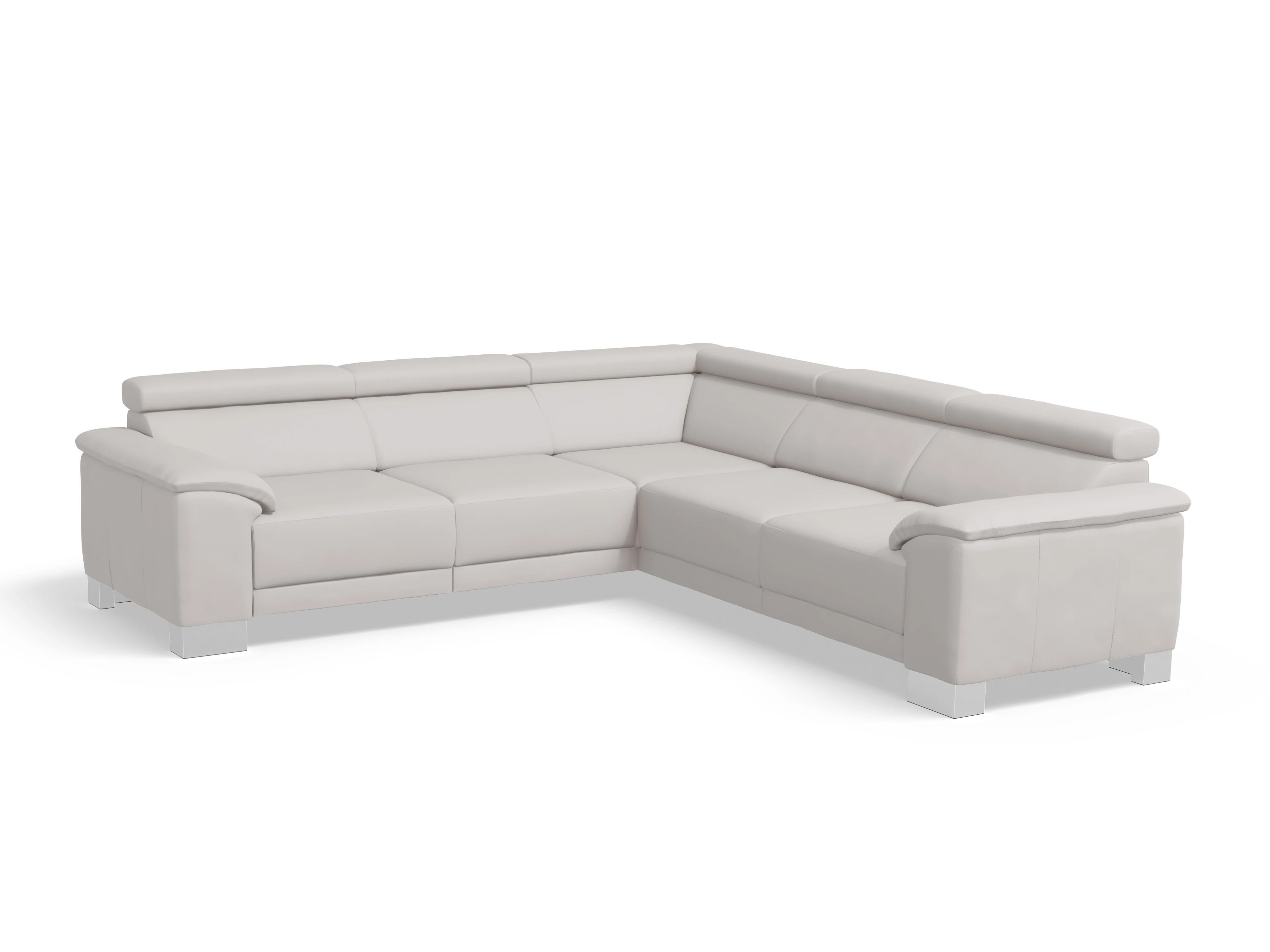 Ansicht des Produktes Antonio Ecksofa gleichschenklig in Leder Grau