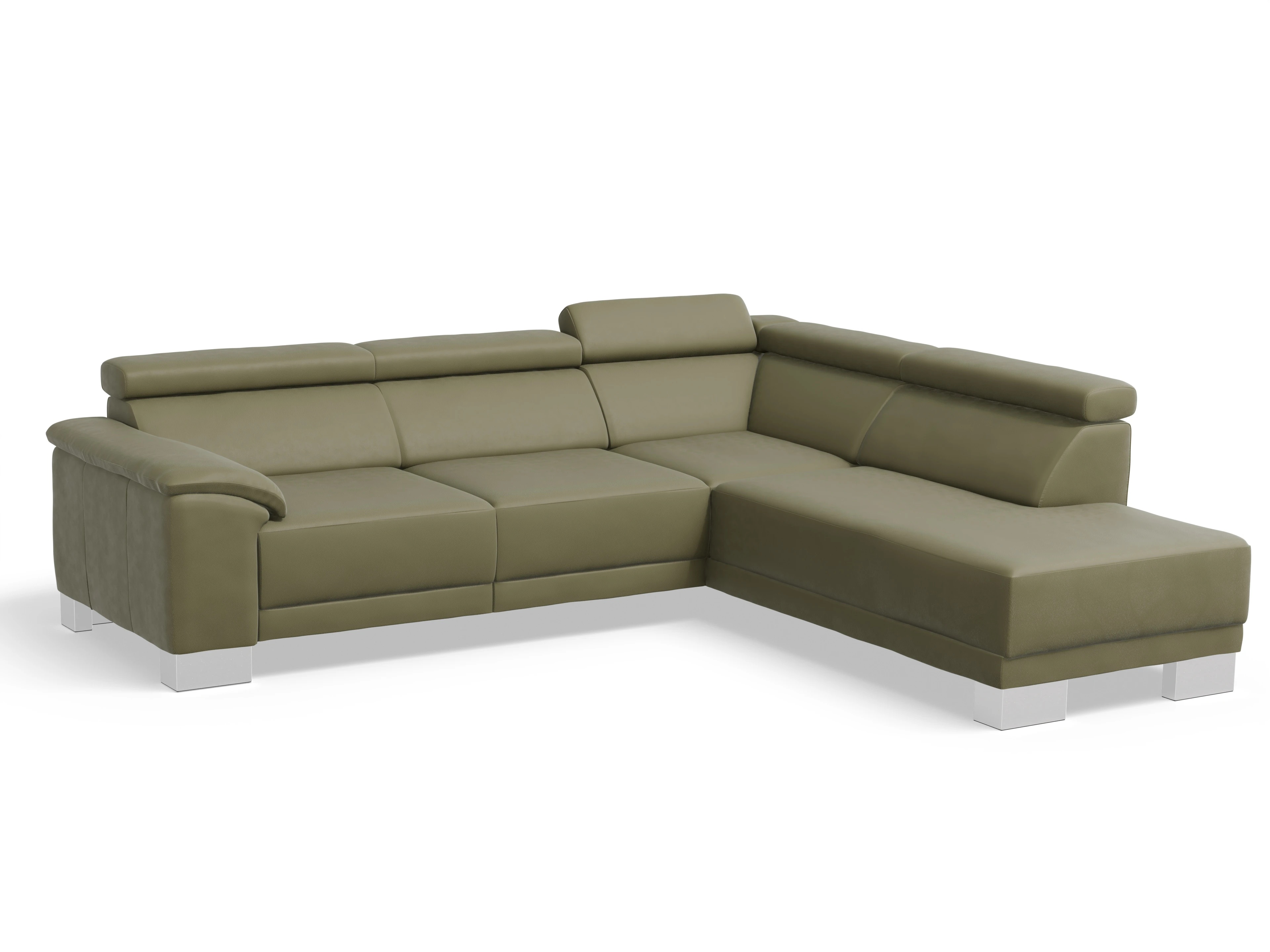Ansicht des Produktes Antonio Ecksofa rechts Abschluss offen in Leder Braun