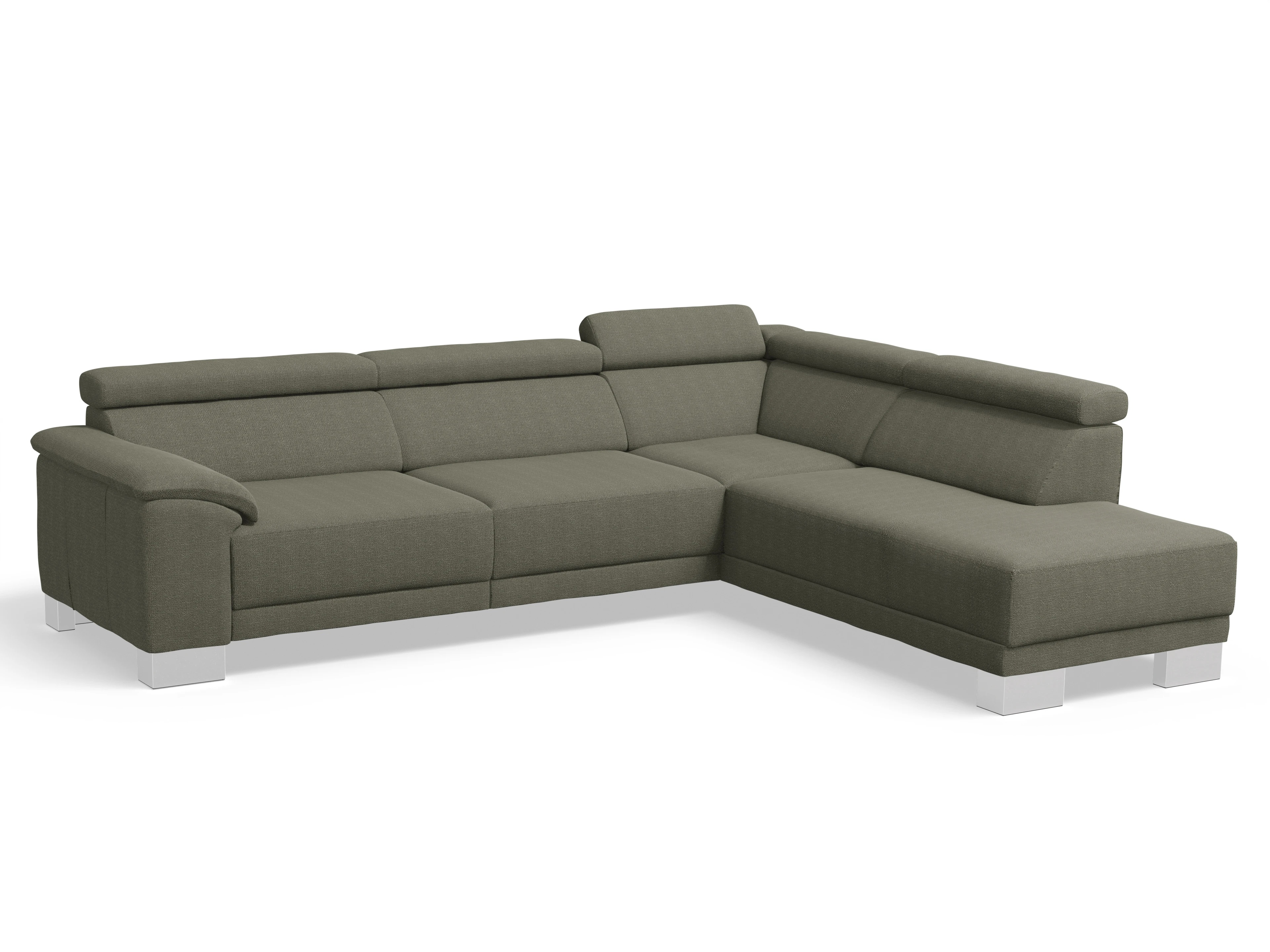 Ansicht des Produktes Antonio Ecksofa rechts Abschluss offen in Stoff Grau