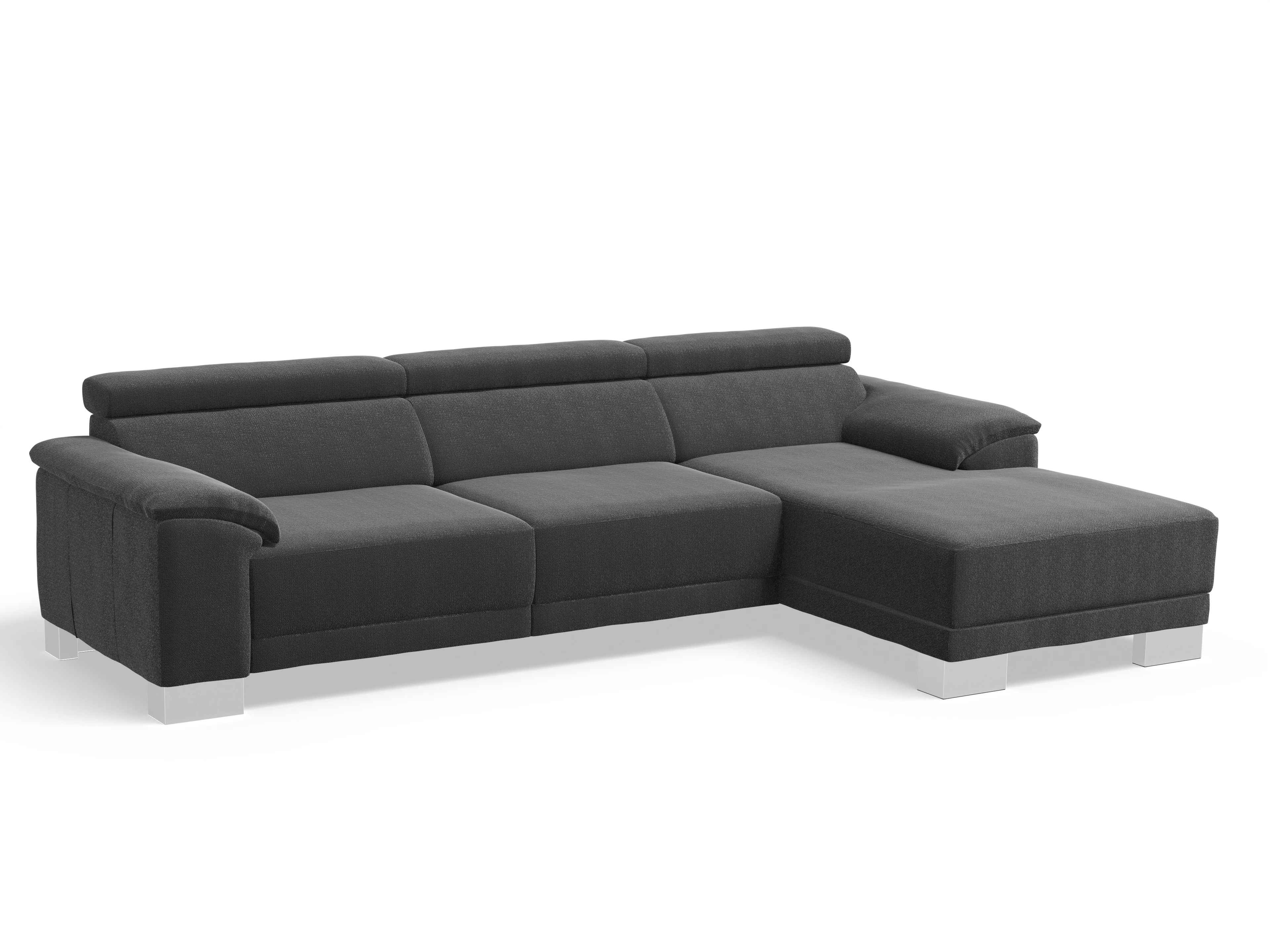 Ansicht des Produktes Antonio Ecksofa rechts Abschluss offen in Stoff Schwarz