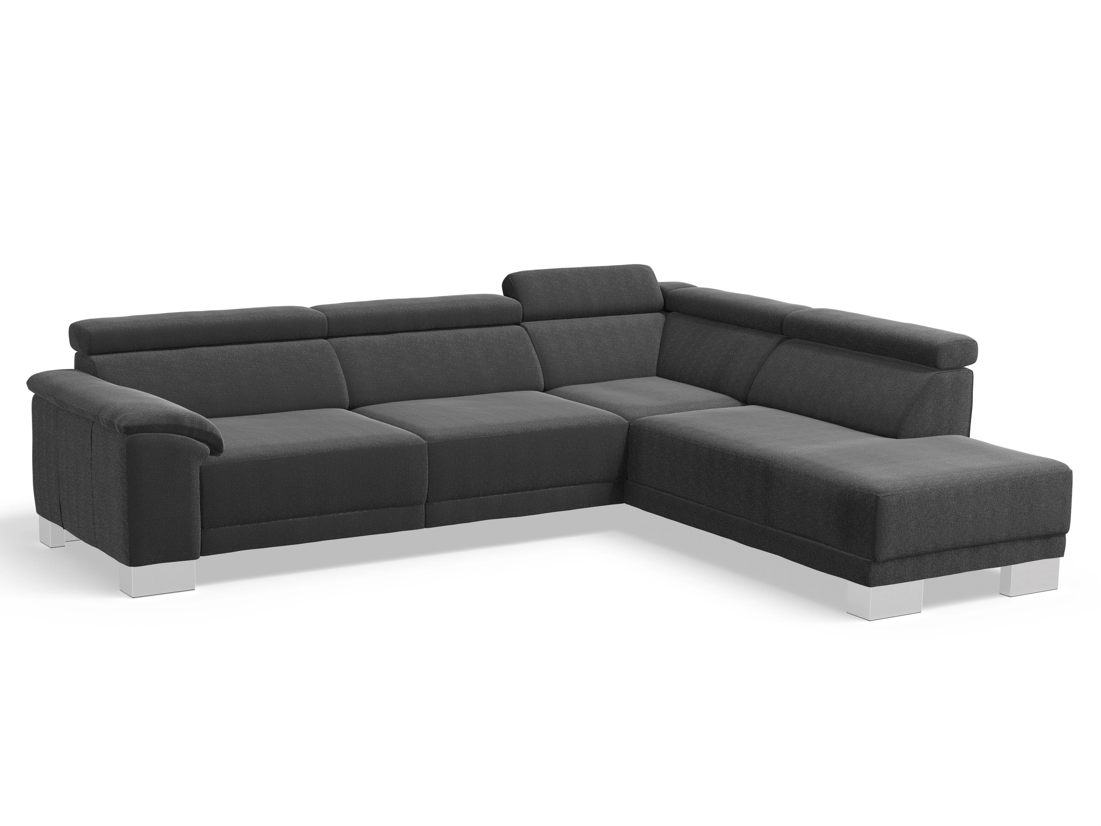 Ansicht des Produktes Antonio Ecksofa rechts Abschluss offen in Stoff Schwarz