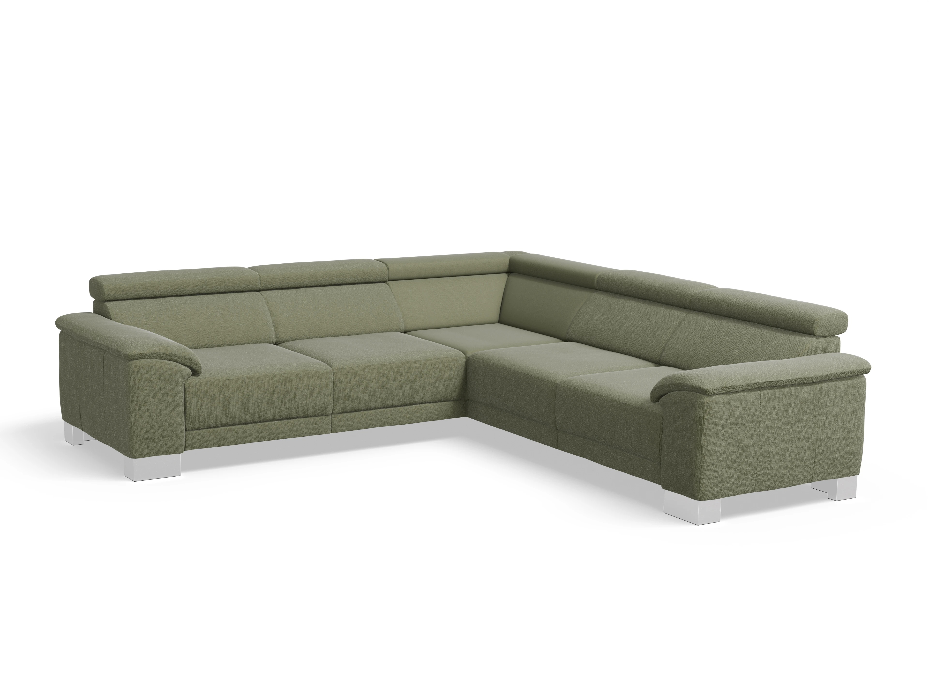Ansicht des Produktes Antonio Ecksofa gleichschenklig in Stoff Grün