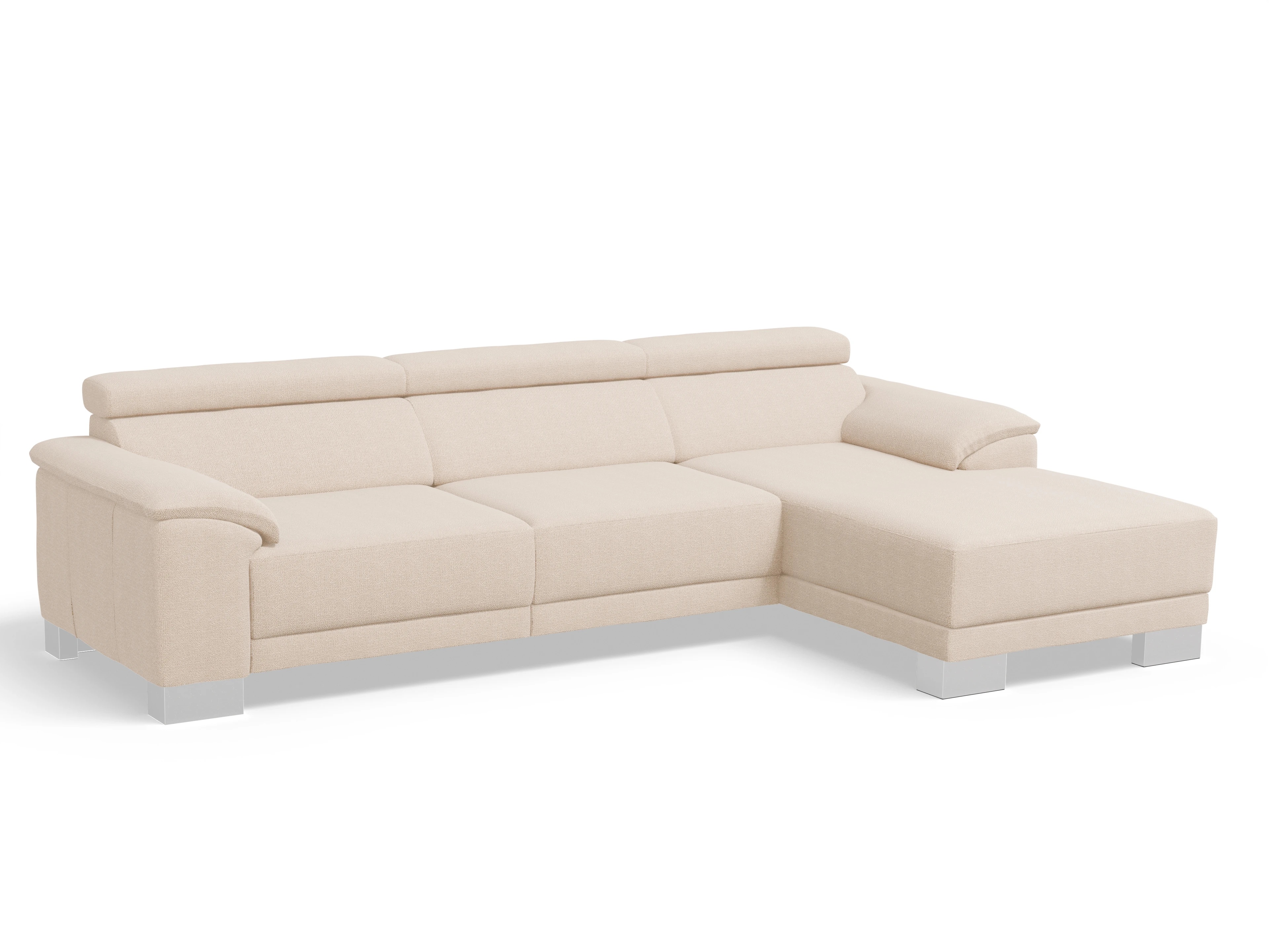 Antonio Ecksofa LO Large R Ansicht des Produktes Antonio Ecksofa rechts Abschluss offen in Stoff Beige
