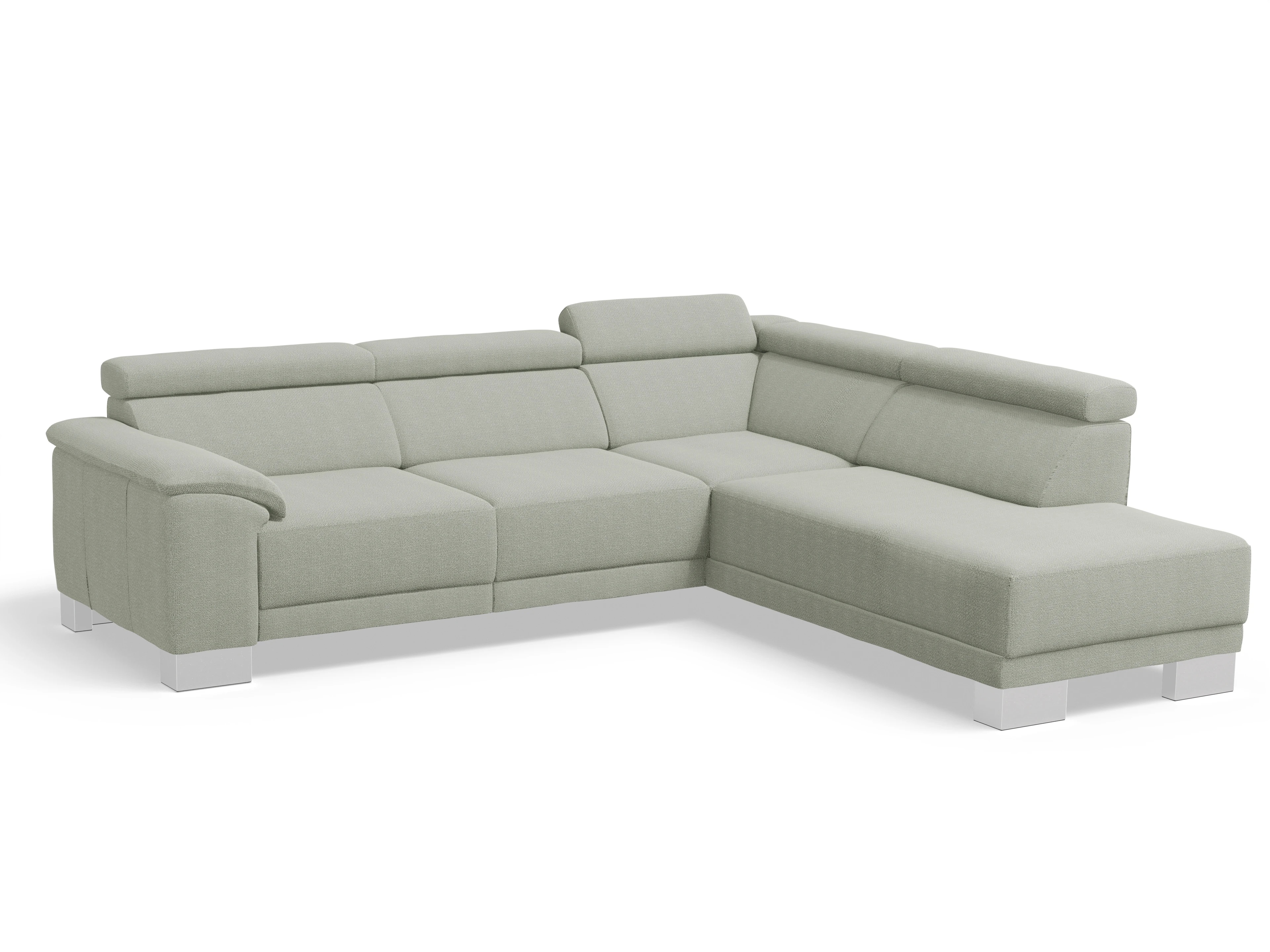 Ansicht des Produktes Antonio Ecksofa rechts Abschluss offen in Stoff Grau