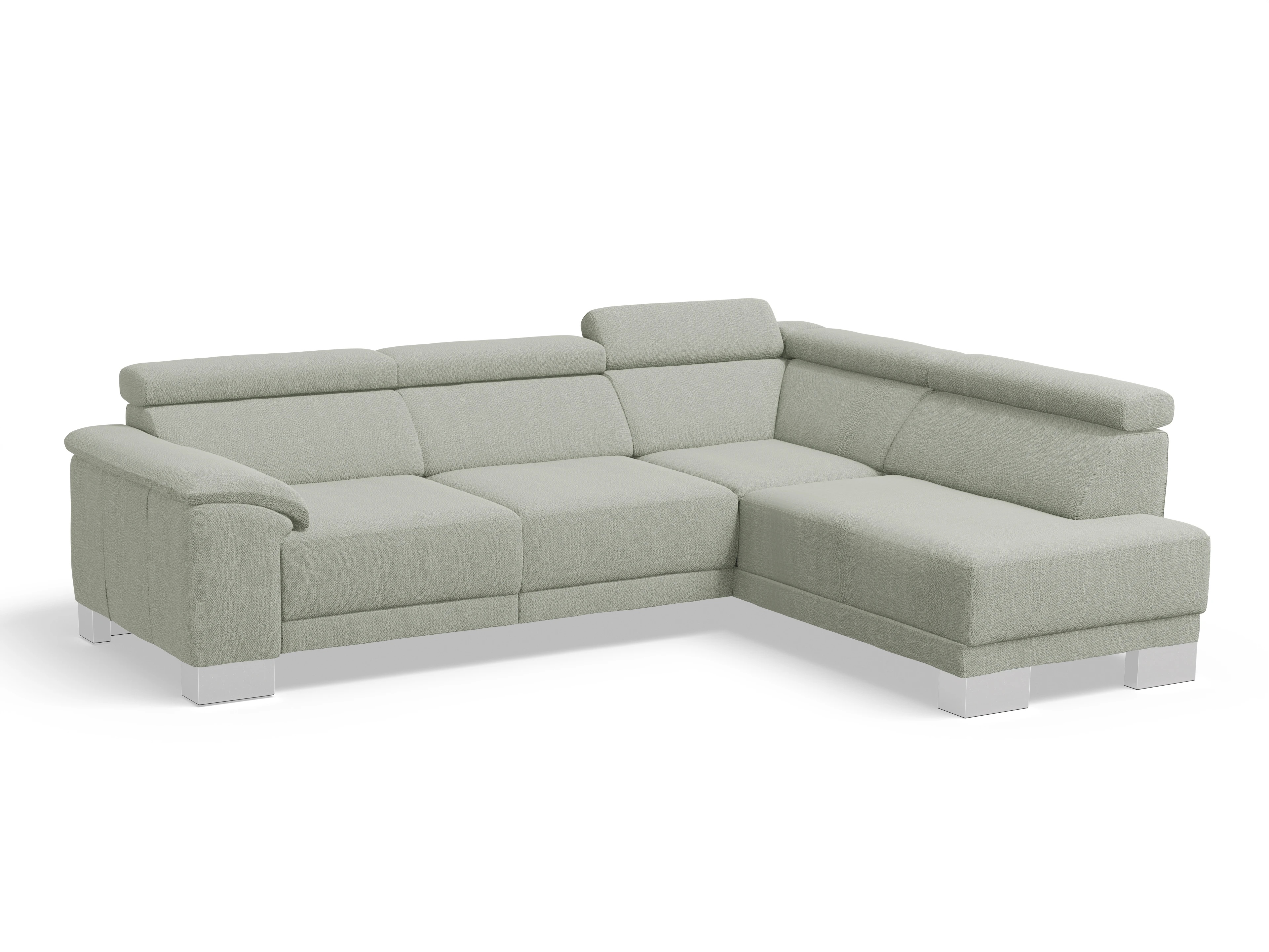 Ansicht des Produktes Antonio Ecksofa rechts Abschluss offen in Stoff Grau