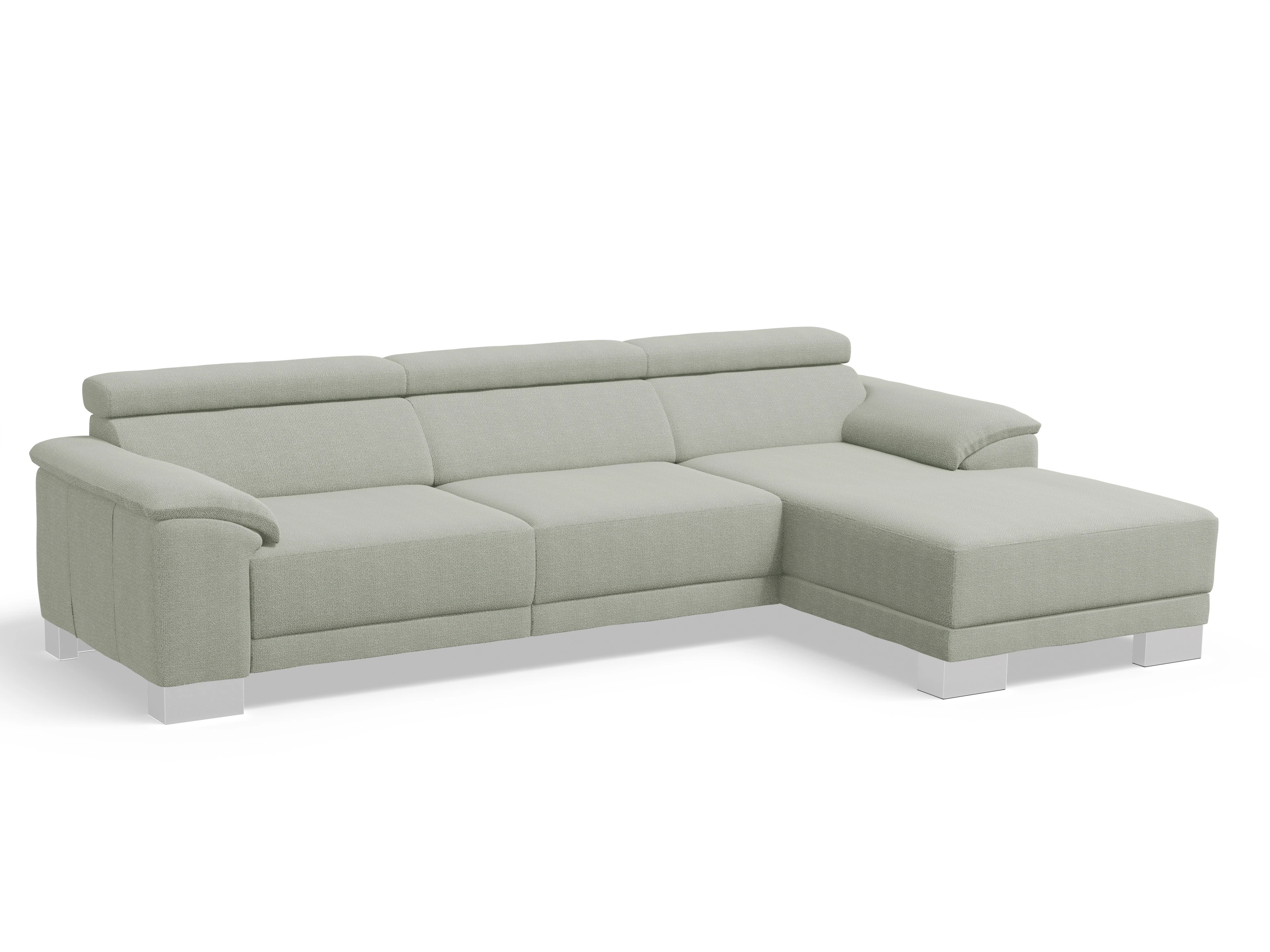 Ansicht des Produktes Antonio Ecksofa rechts Abschluss offen in Stoff Grau