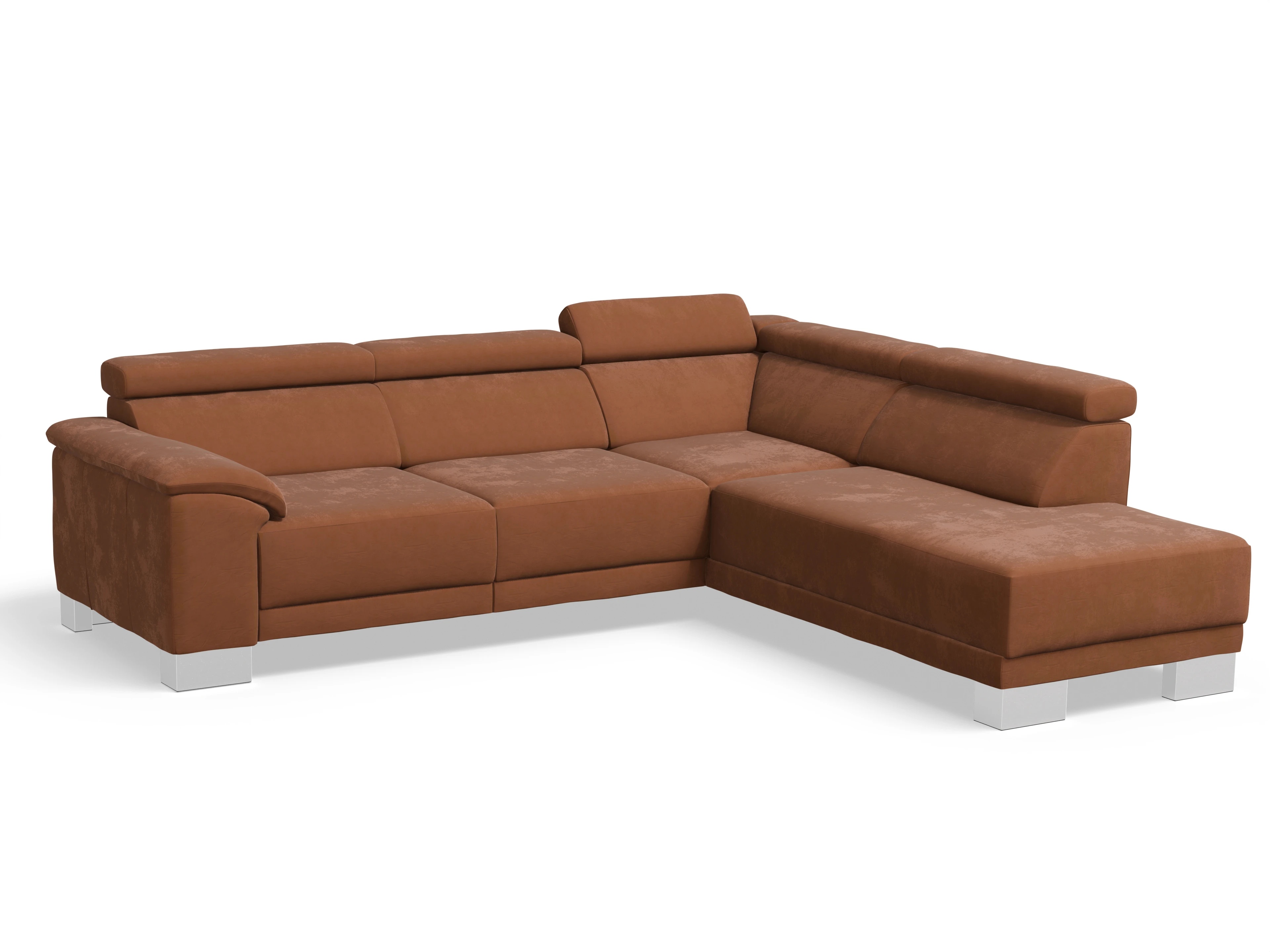 Ansicht des Produktes Antonio Ecksofa rechts Abschluss offen in Stoff Braun