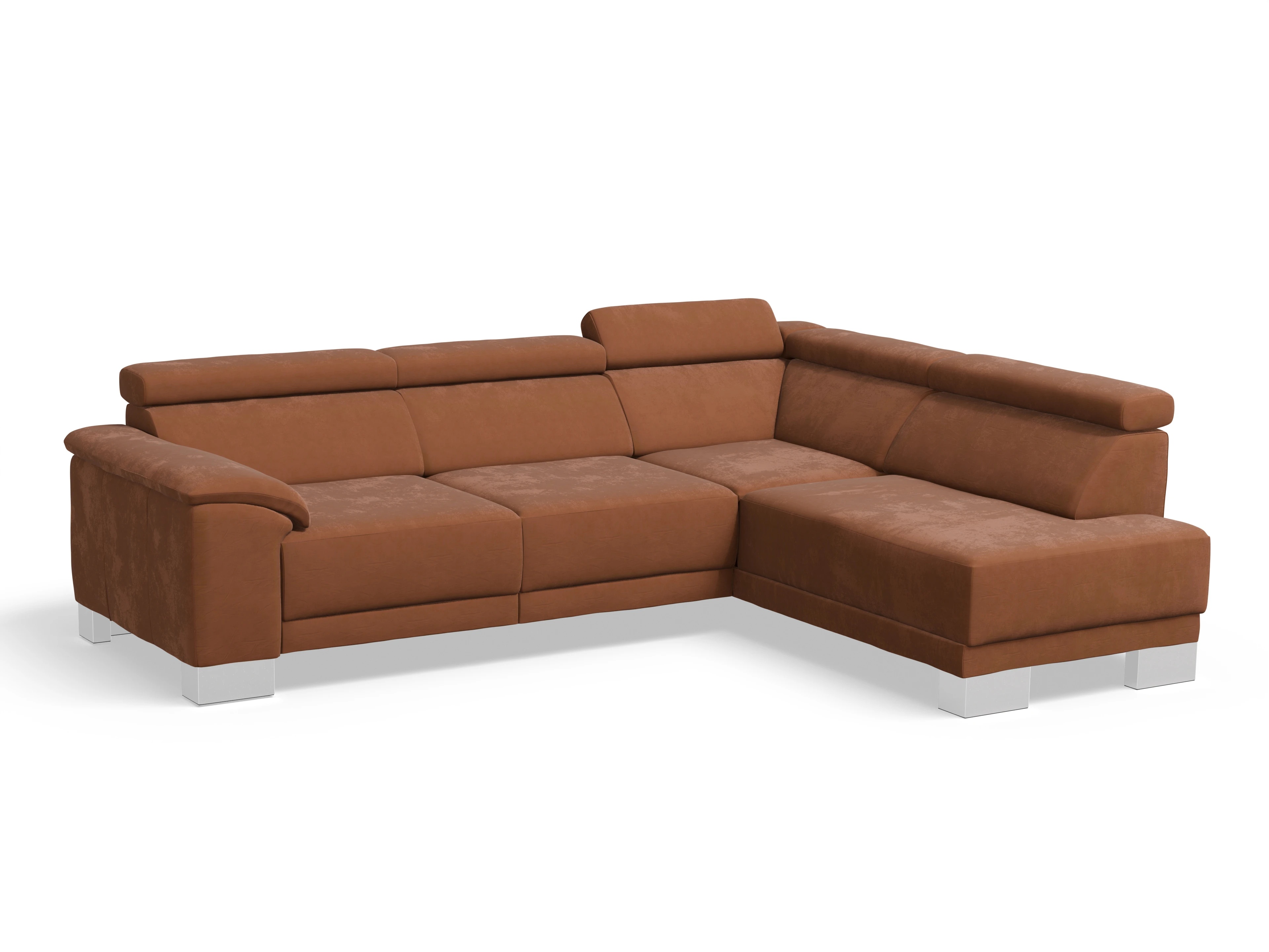 Ansicht des Produktes Antonio Ecksofa rechts Abschluss offen in Stoff Braun