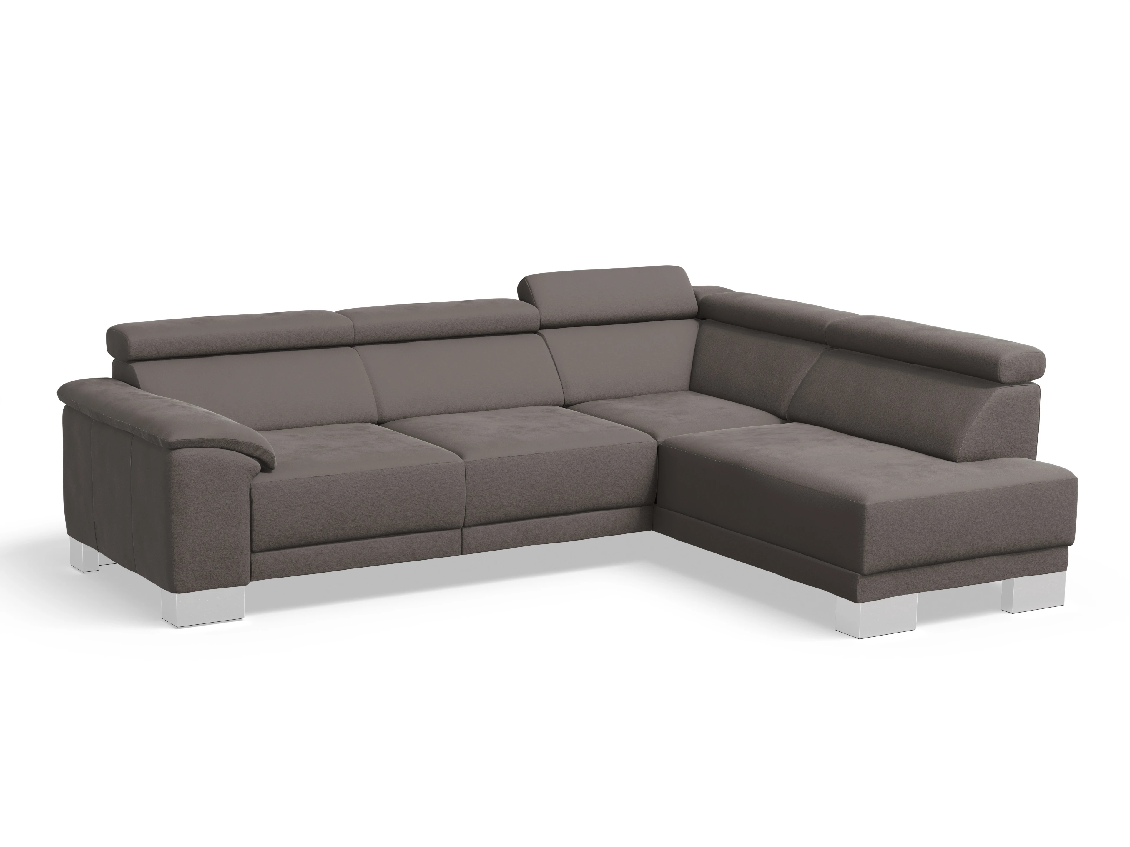 Ansicht des Produktes Antonio Ecksofa rechts Abschluss offen in Stoff Grau