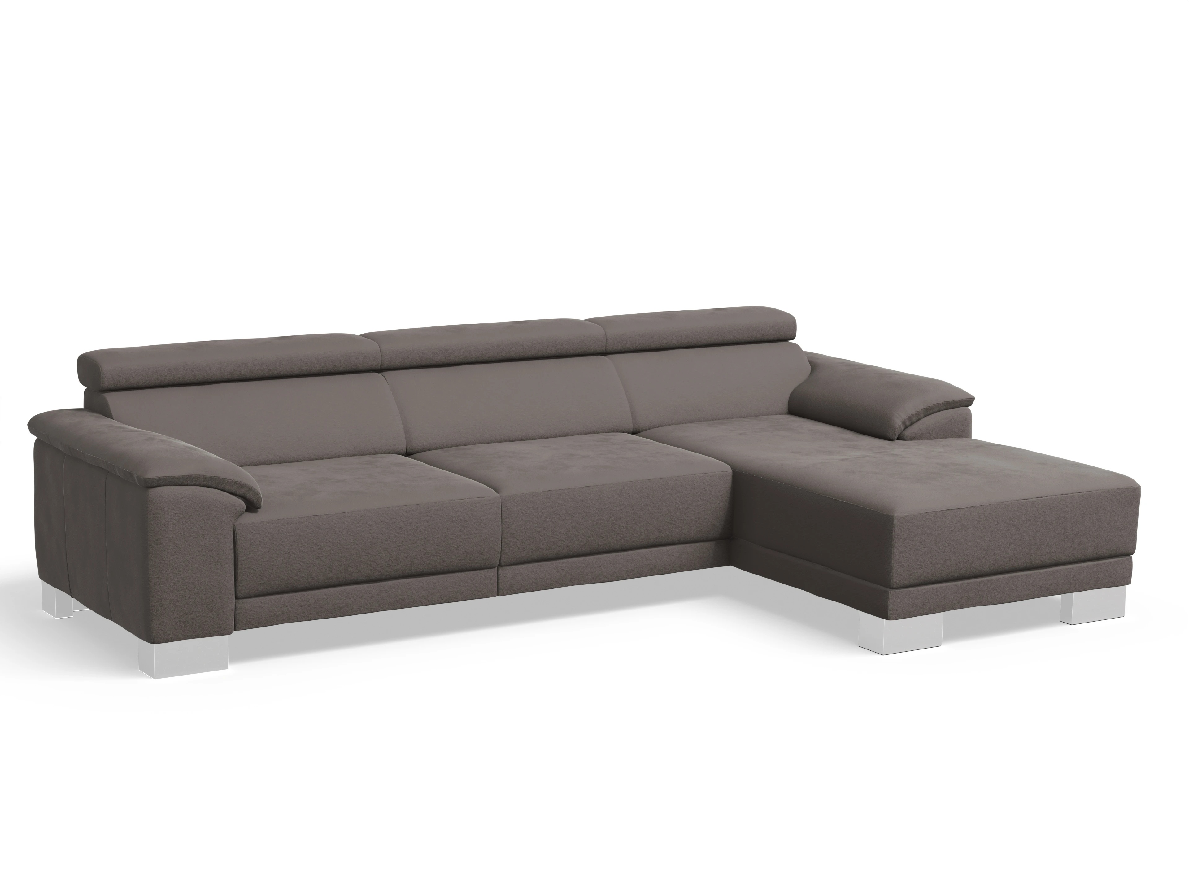 Ansicht des Produktes Antonio Ecksofa rechts Abschluss offen in Stoff Grau
