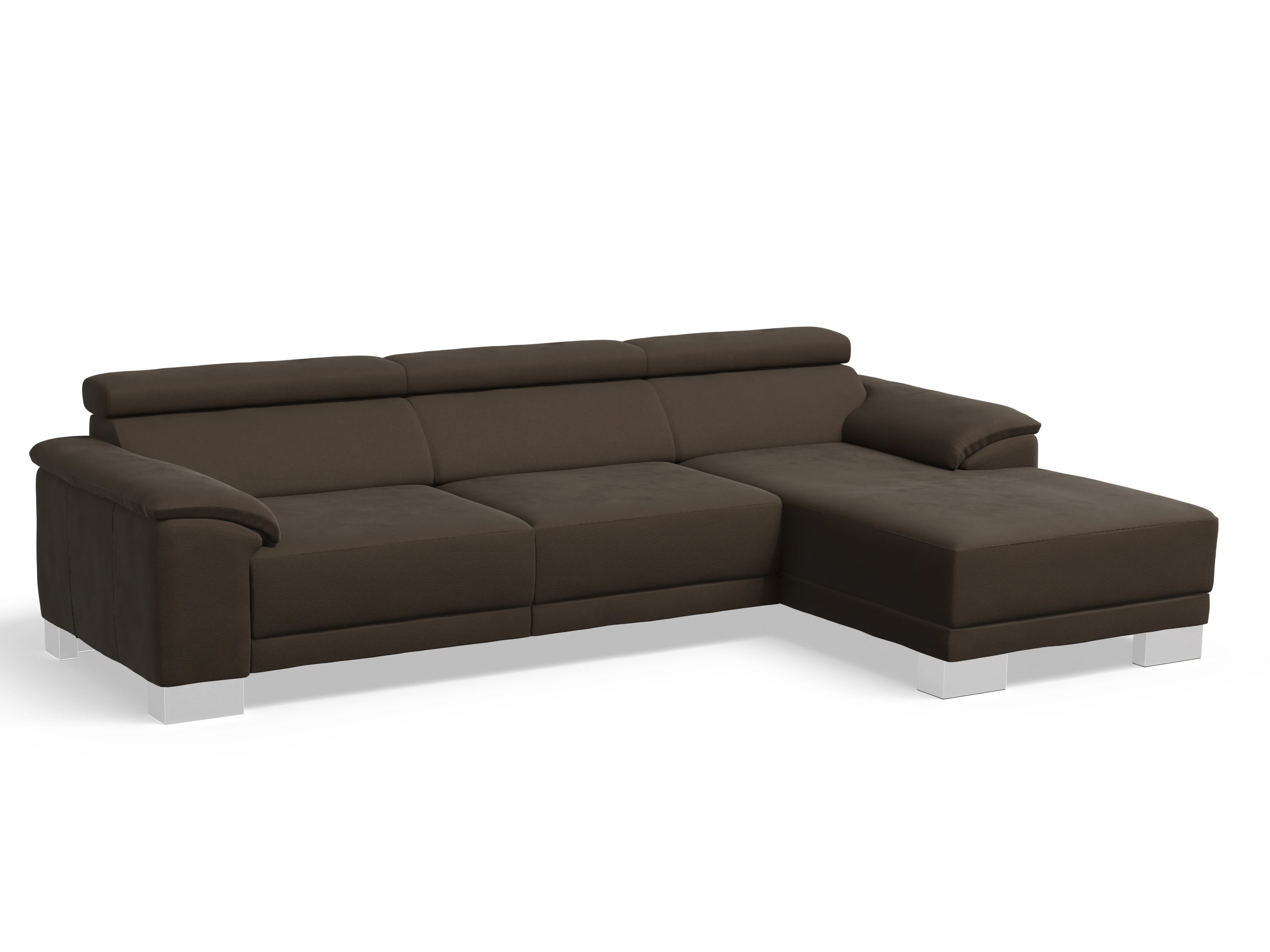 Ansicht des Produktes Antonio Ecksofa rechts Abschluss offen in Stoff Braun