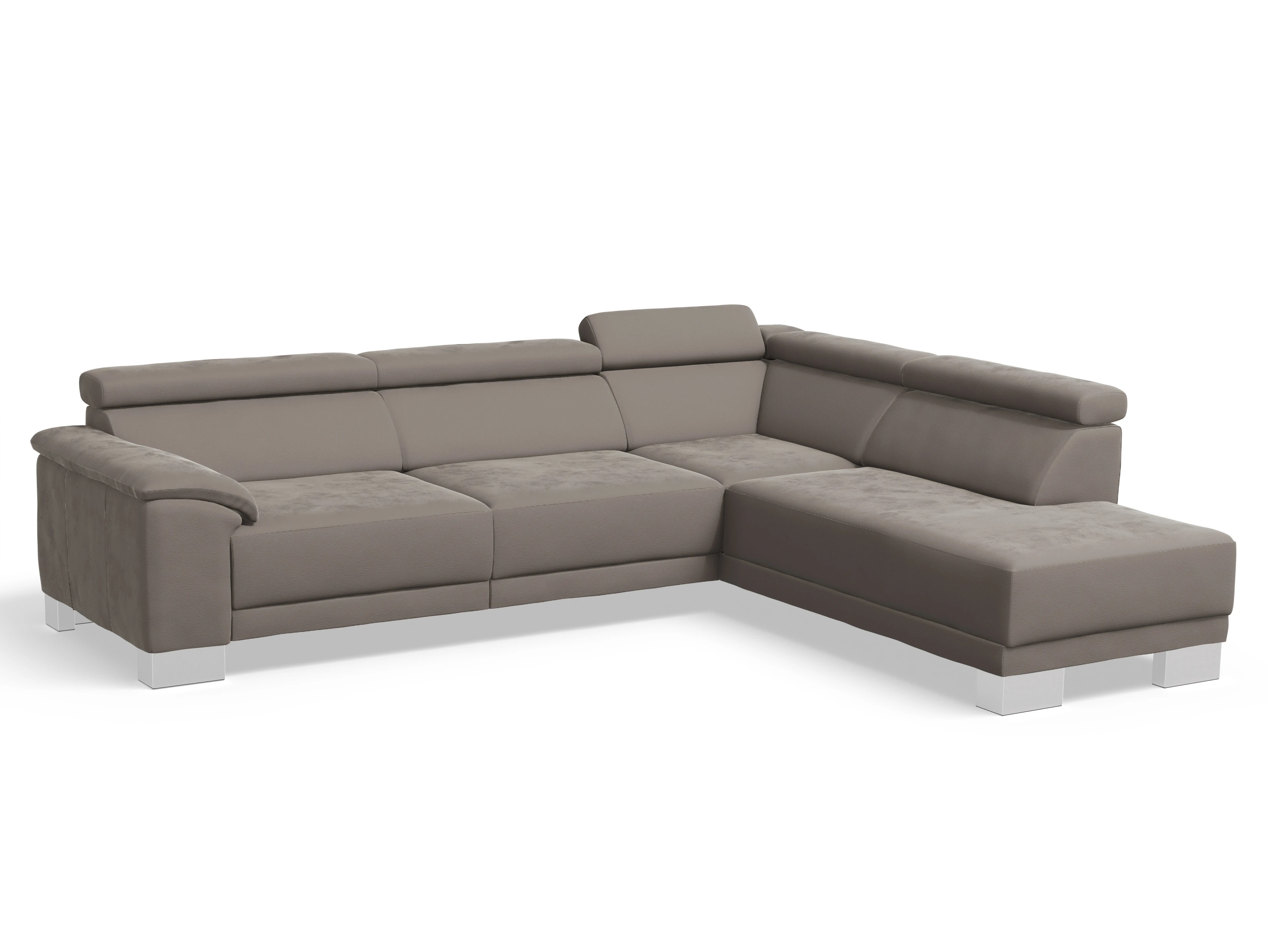 Ansicht des Produktes Antonio Ecksofa rechts Abschluss offen in Stoff Braun