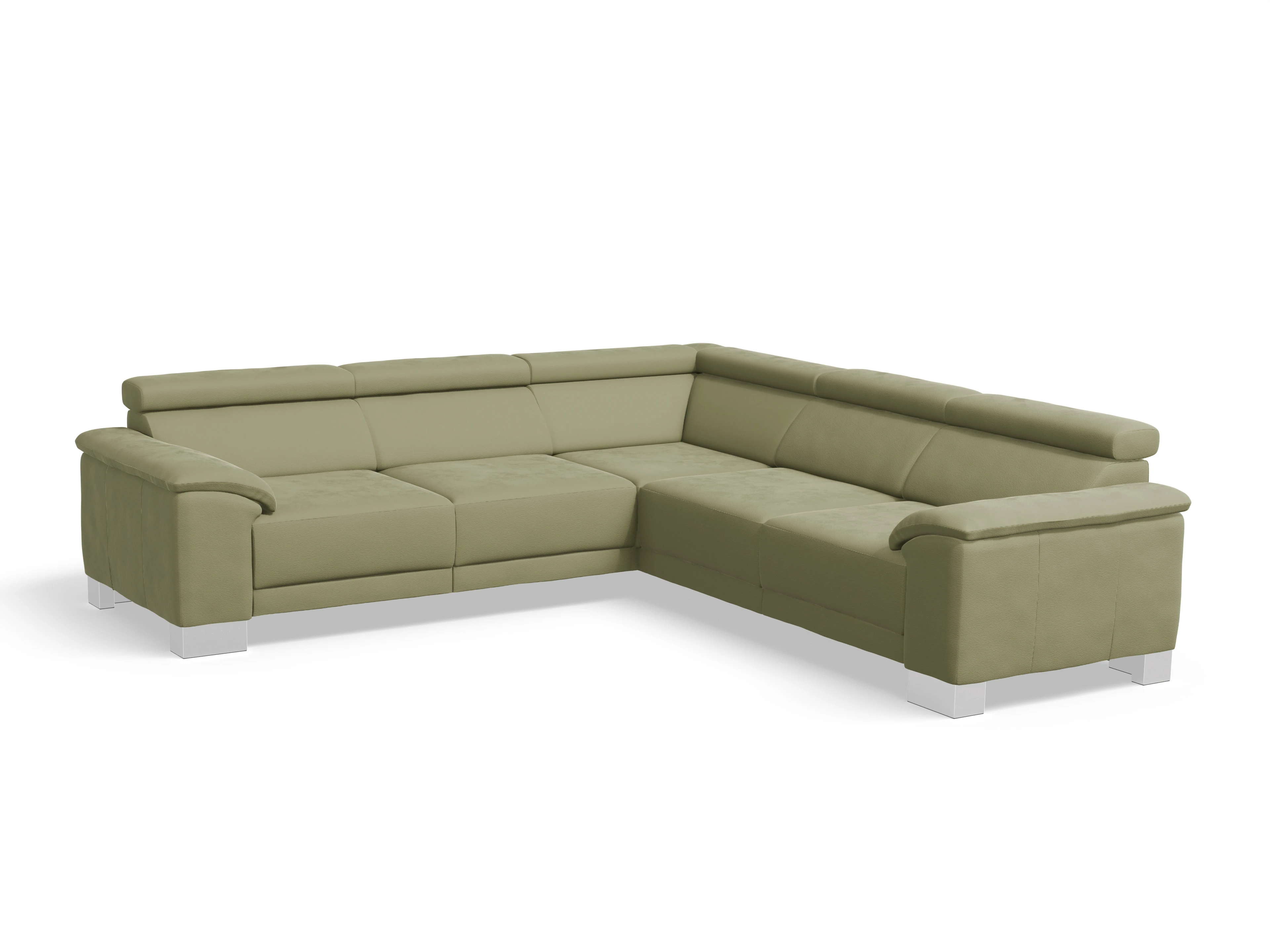 Ansicht des Produktes Antonio Ecksofa gleichschenklig in Stoff Grün
