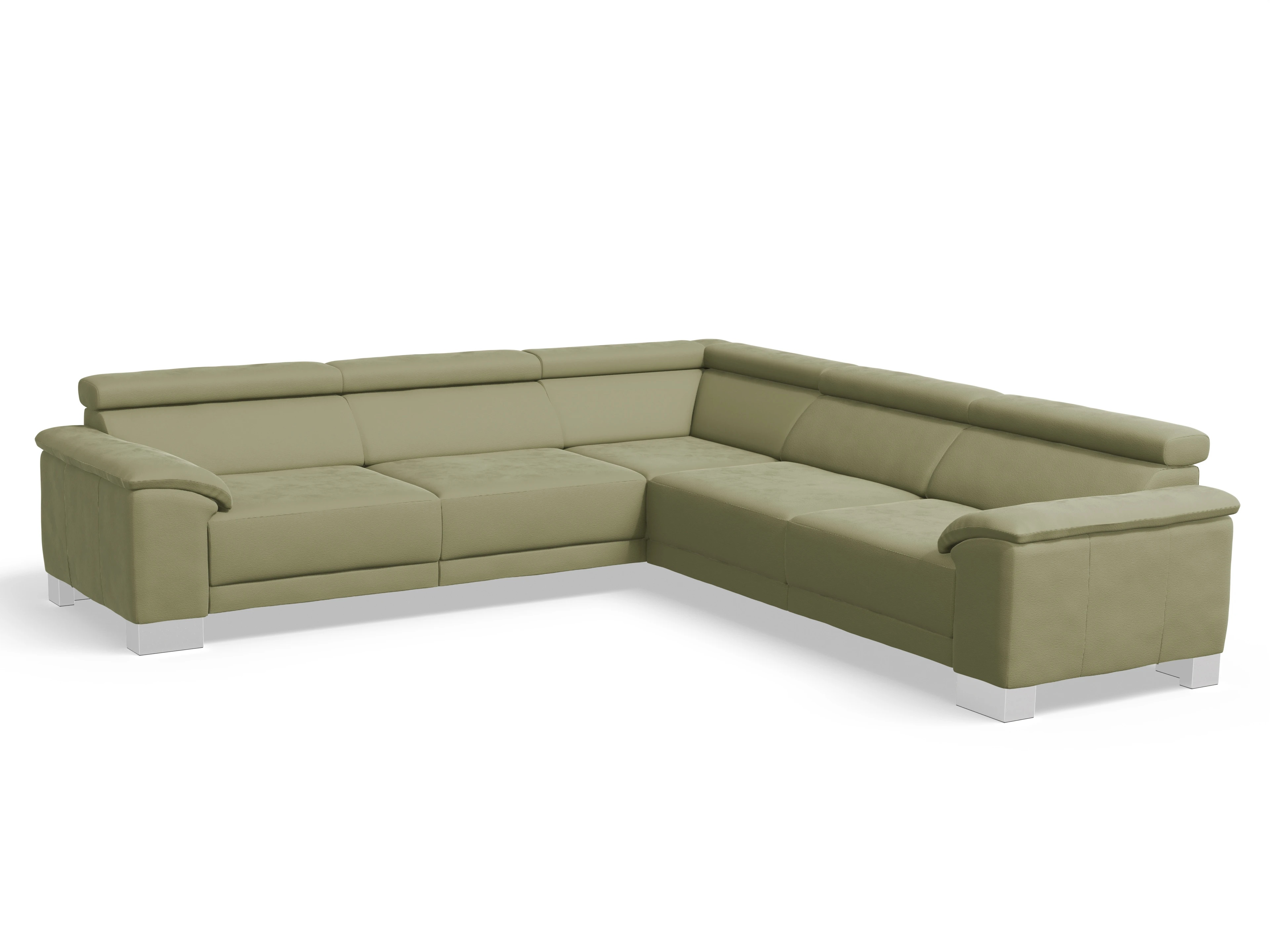 Ansicht des Produktes Antonio Ecksofa gleichschenklig in Stoff Grün