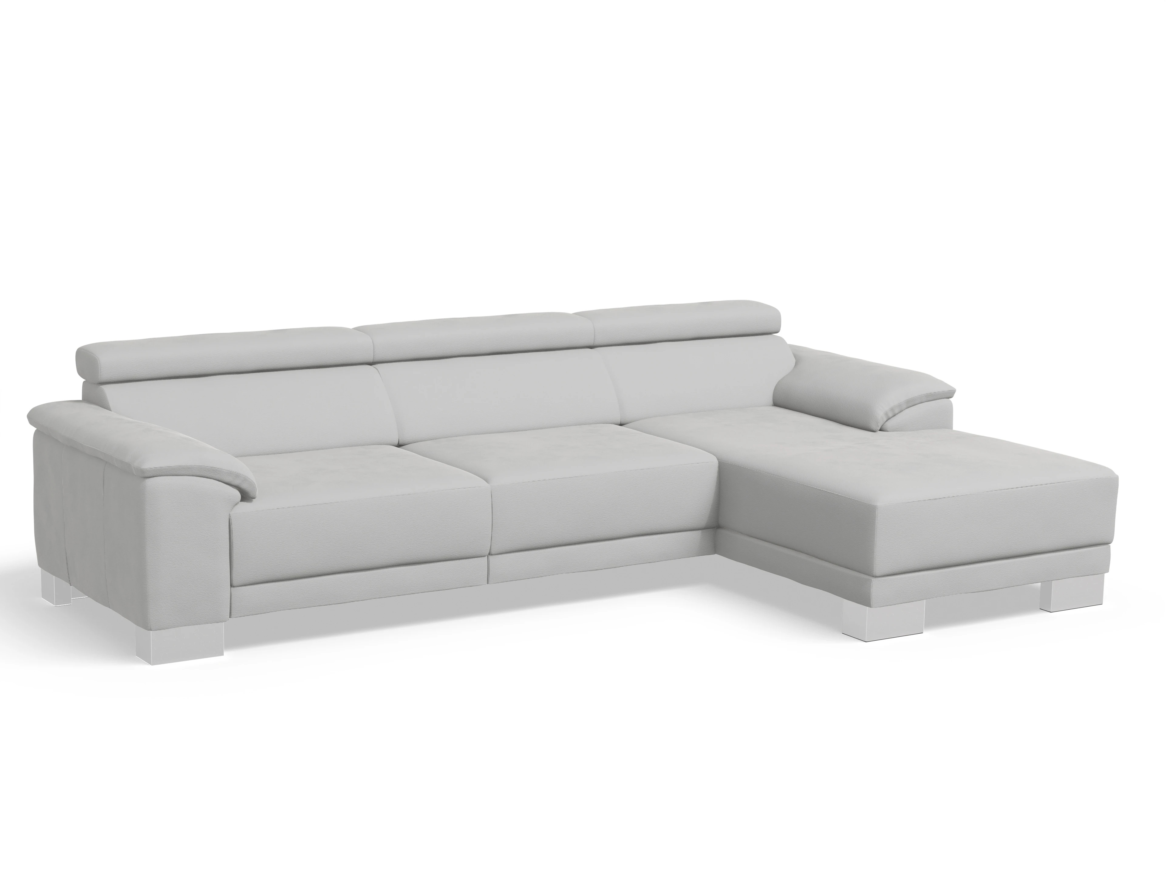 Antonio Ecksofa LO Large R Ansicht des Produktes Antonio Ecksofa rechts Abschluss offen in Stoff Grau
