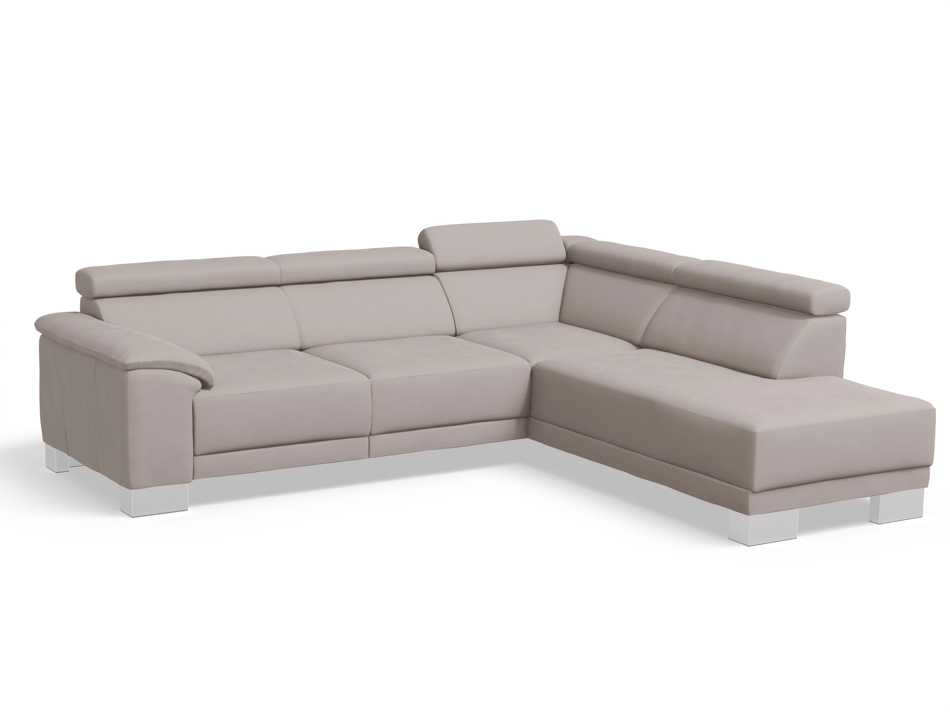 Ansicht des Produktes Antonio Ecksofa rechts Abschluss offen in Stoff Braun